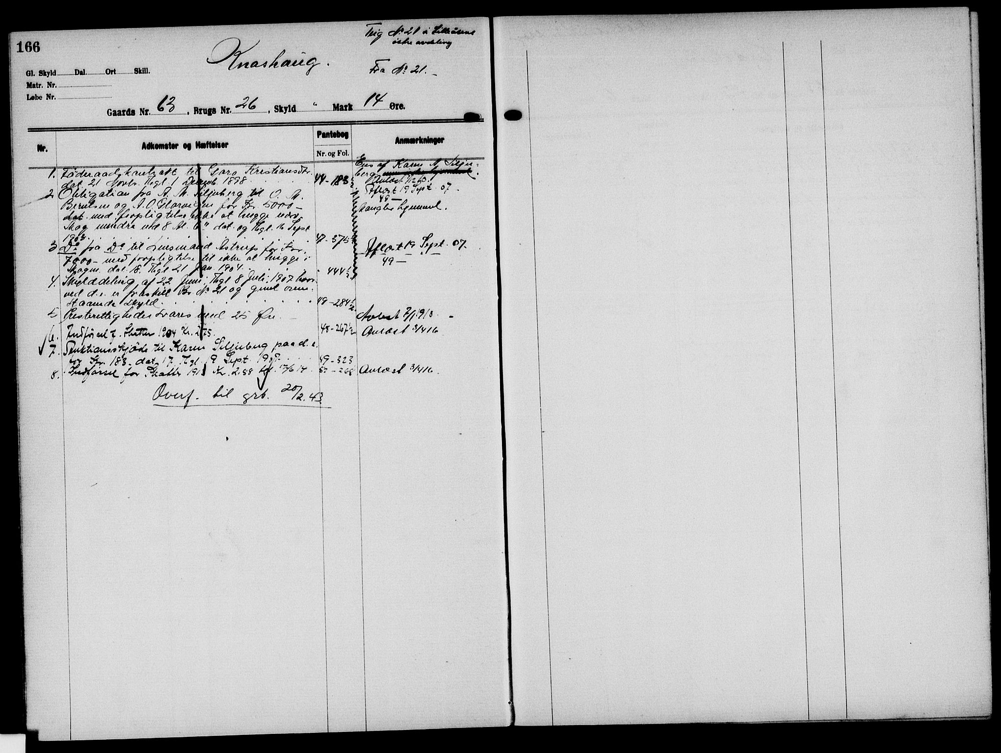 Solør tingrett, AV/SAH-TING-008/H/Ha/Hak/L0005: Mortgage register no. V, 1900-1935, p. 166