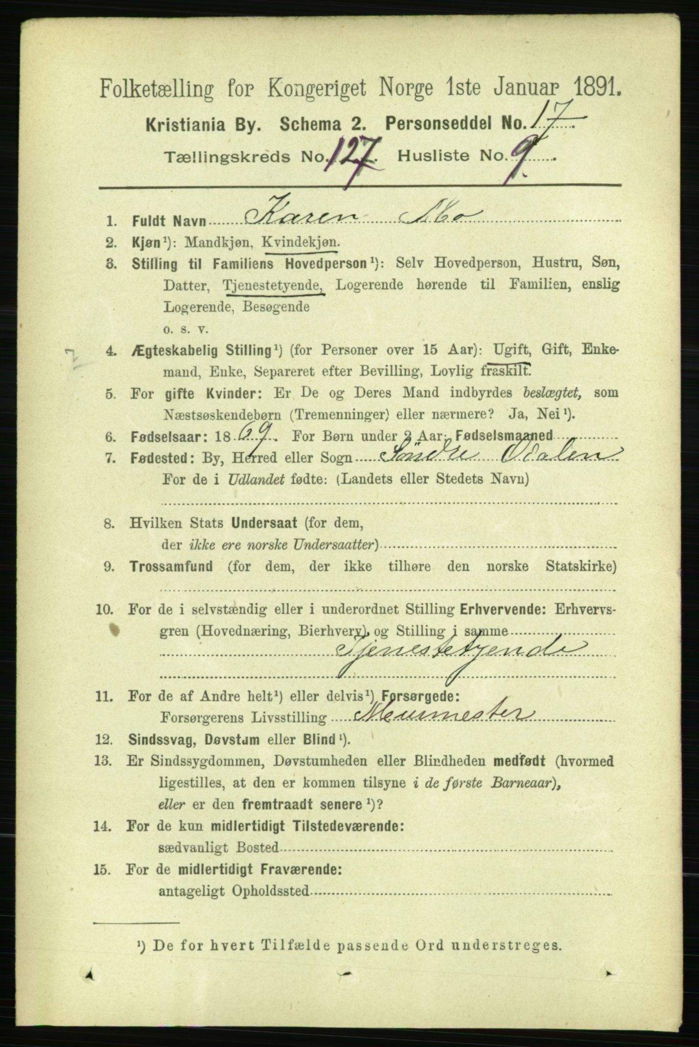 RA, 1891 census for 0301 Kristiania, 1891, p. 68161