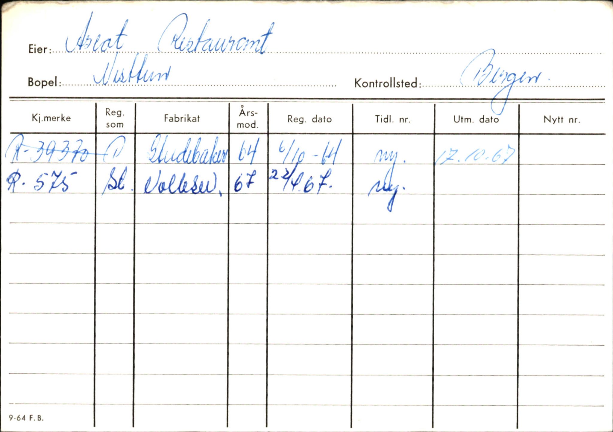 Statens vegvesen, Hordaland vegkontor, AV/SAB-A-5201/2/Ha/L0002: R-eierkort A, 1920-1971, p. 962