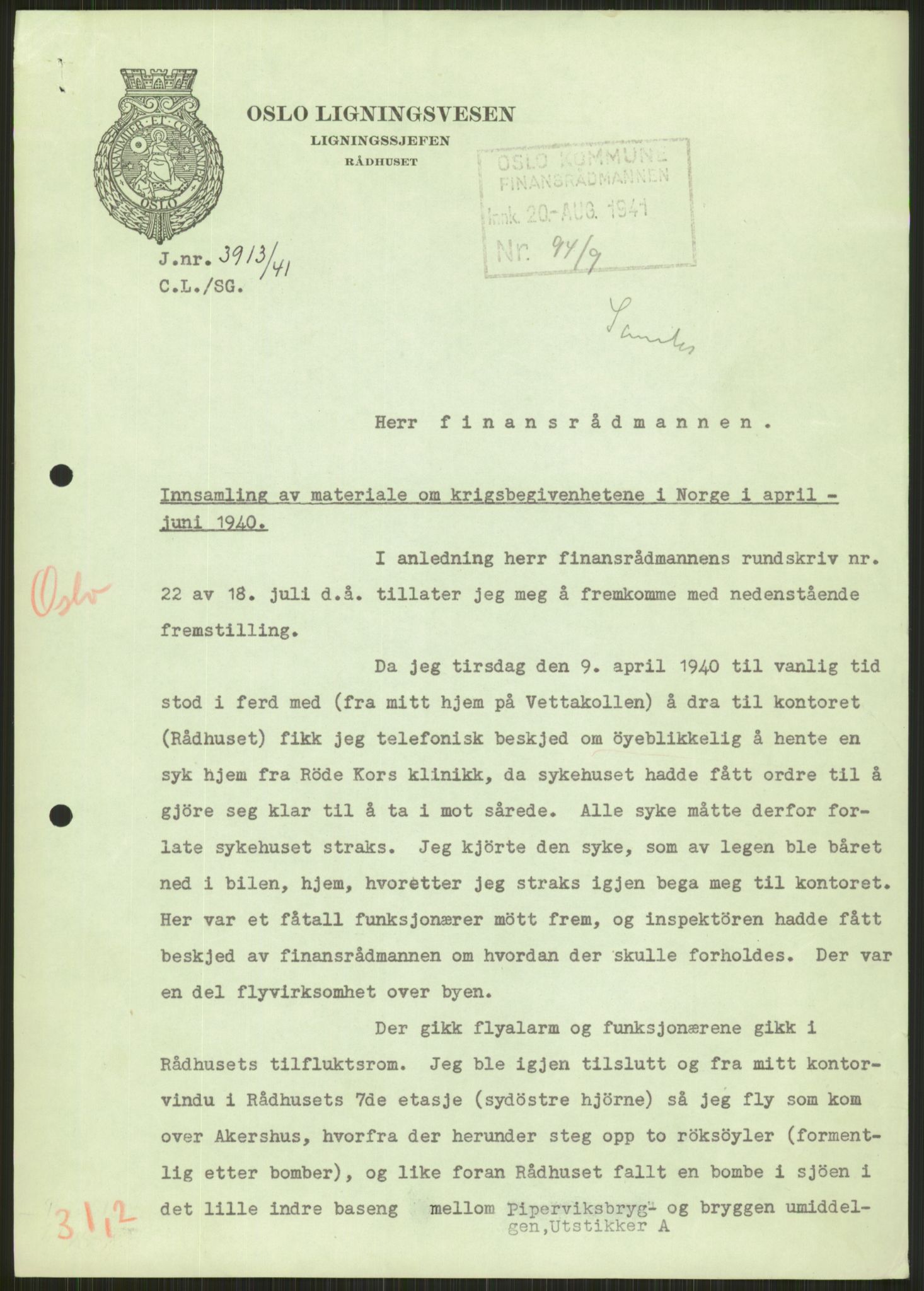 Forsvaret, Forsvarets krigshistoriske avdeling, RA/RAFA-2017/Y/Ya/L0013: II-C-11-31 - Fylkesmenn.  Rapporter om krigsbegivenhetene 1940., 1940, p. 536