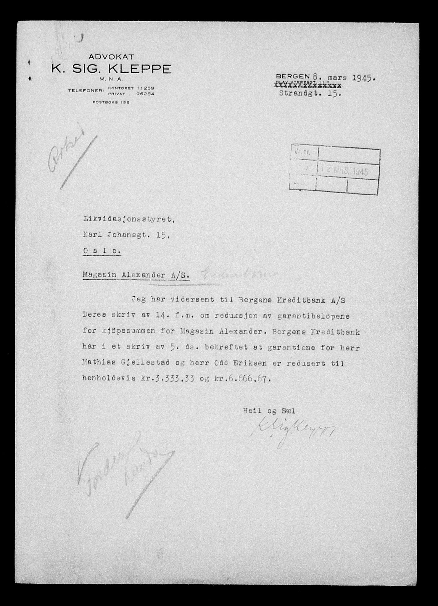 Justisdepartementet, Tilbakeføringskontoret for inndratte formuer, AV/RA-S-1564/H/Hc/Hcd/L0994: --, 1945-1947, p. 72