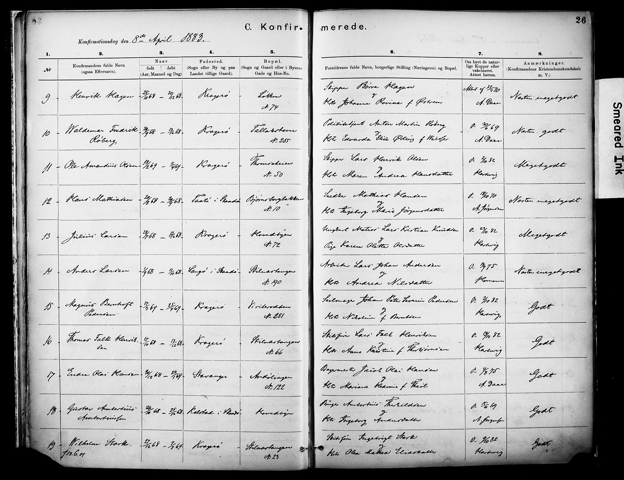 Kragerø kirkebøker, SAKO/A-278/F/Fa/L0012: Parish register (official) no. 12, 1880-1904, p. 26