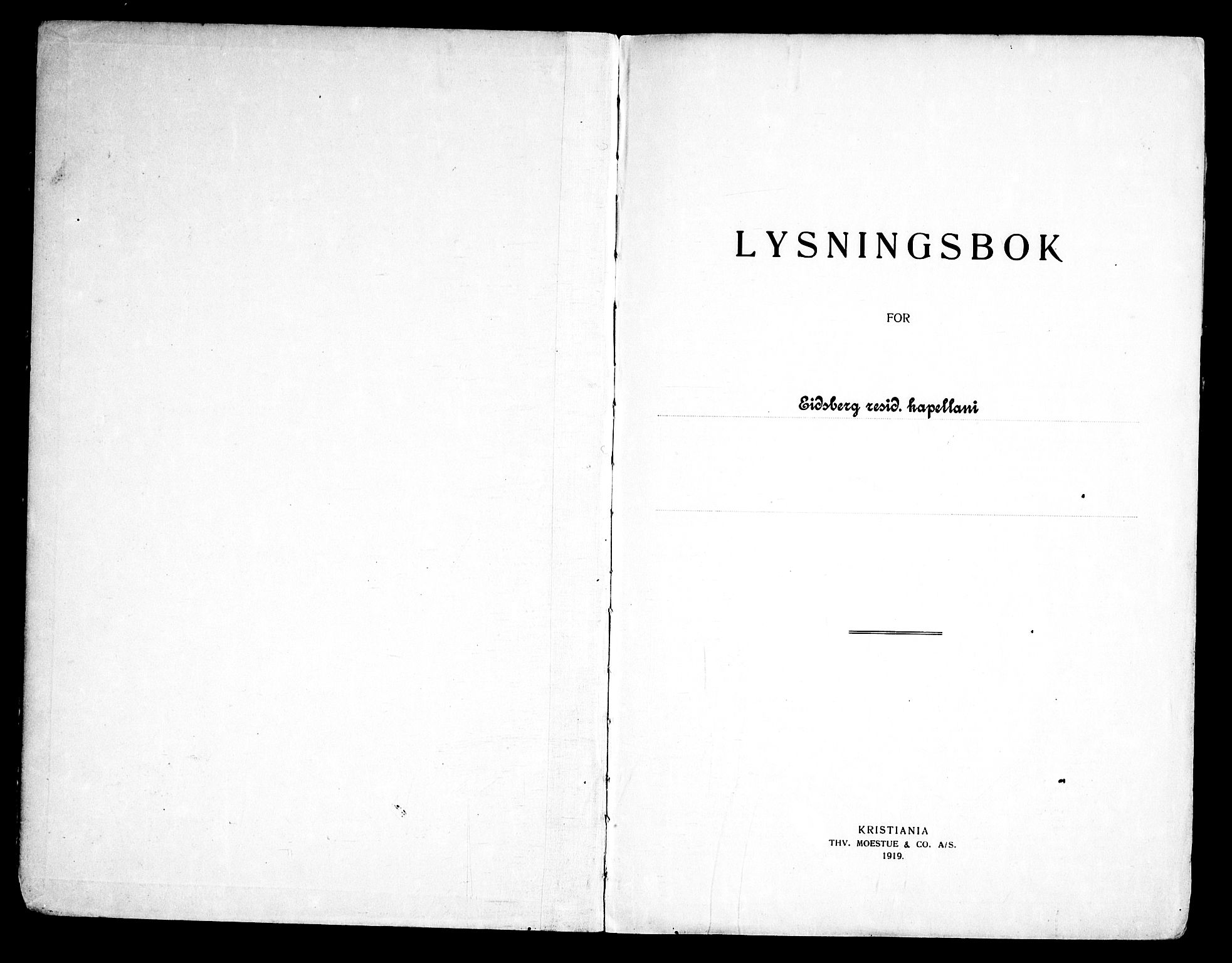 Eidsberg prestekontor Kirkebøker, AV/SAO-A-10905/H/Hb/L0001: Banns register no. II 1, 1922-1955