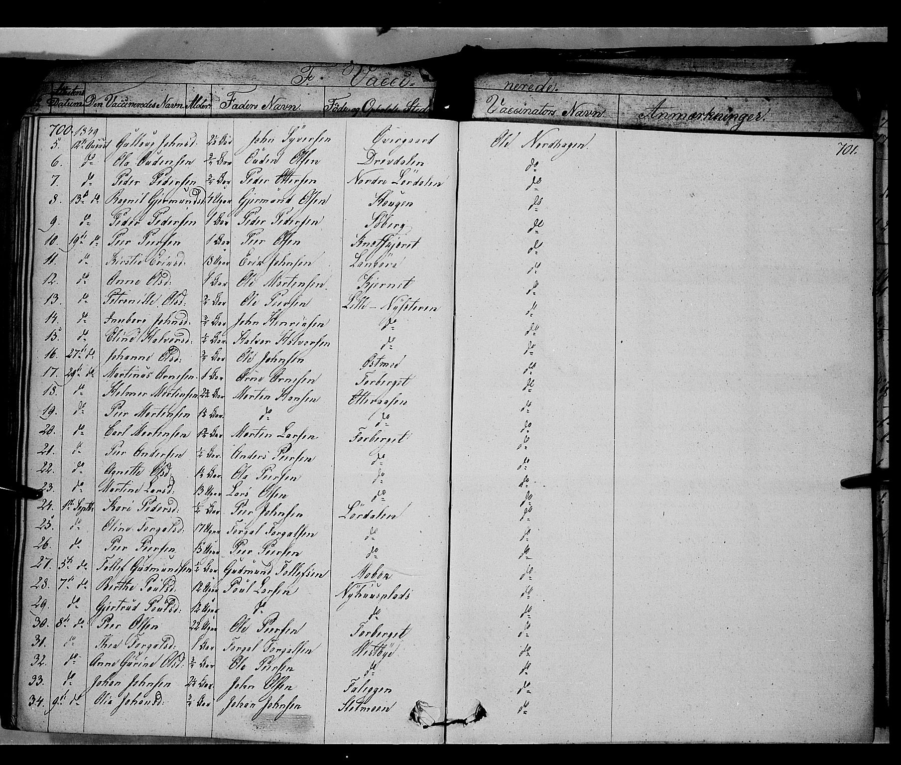 Trysil prestekontor, AV/SAH-PREST-046/H/Ha/Haa/L0004: Parish register (official) no. 4 /1, 1842-1850, p. 700-701