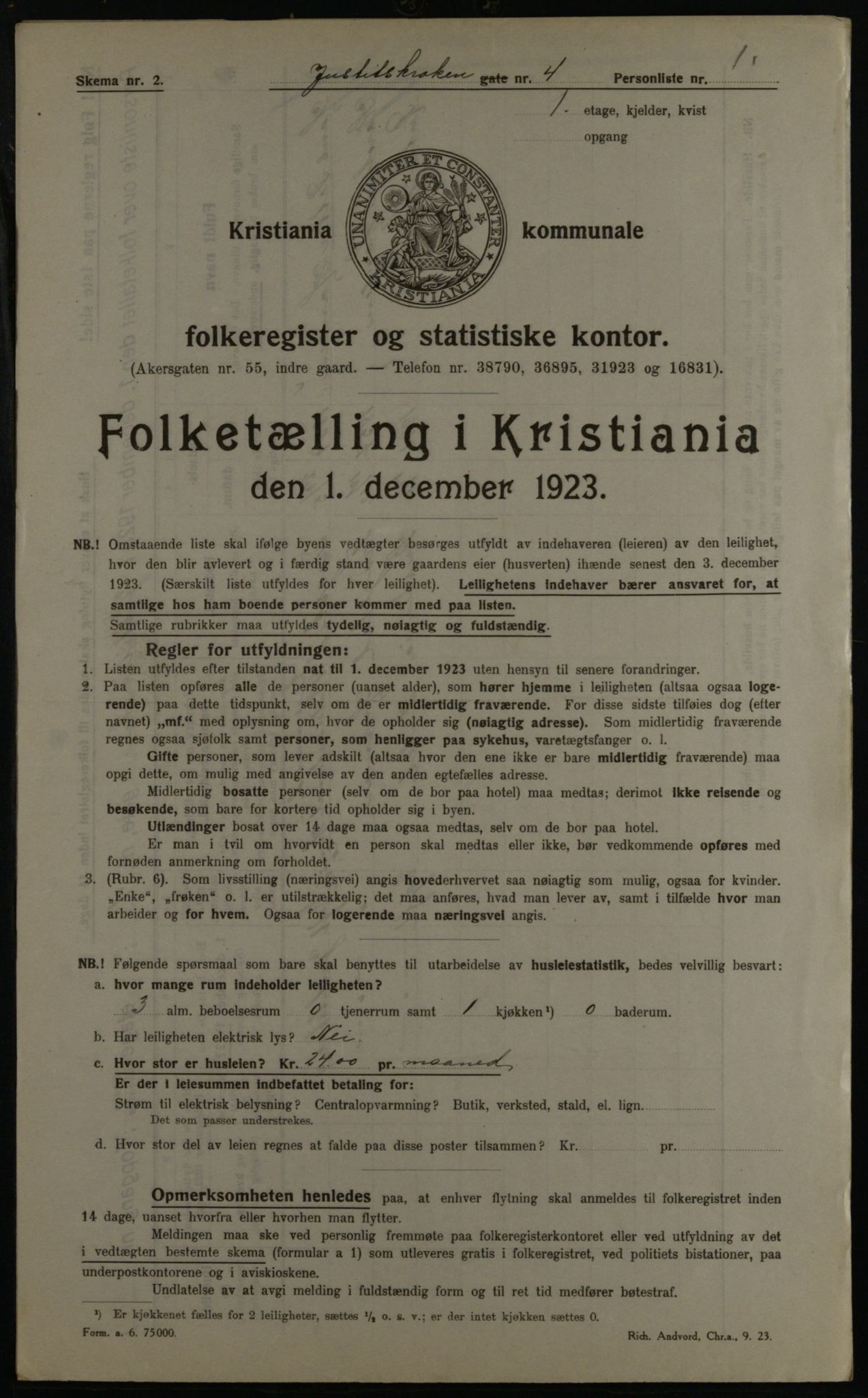 OBA, Municipal Census 1923 for Kristiania, 1923, p. 53548