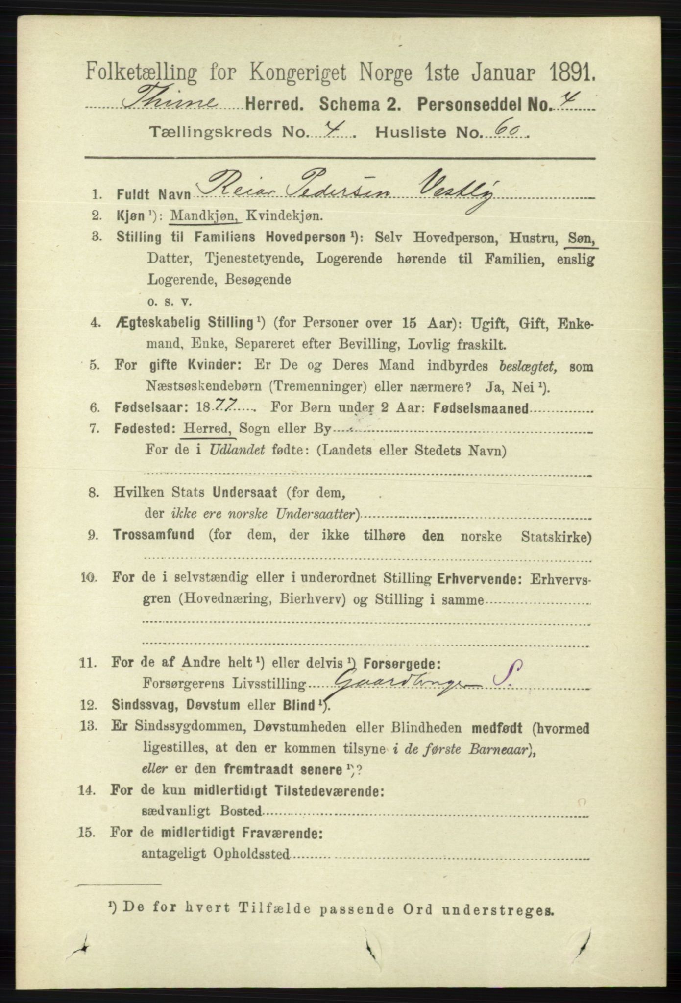 RA, 1891 census for 1121 Time, 1891, p. 1741