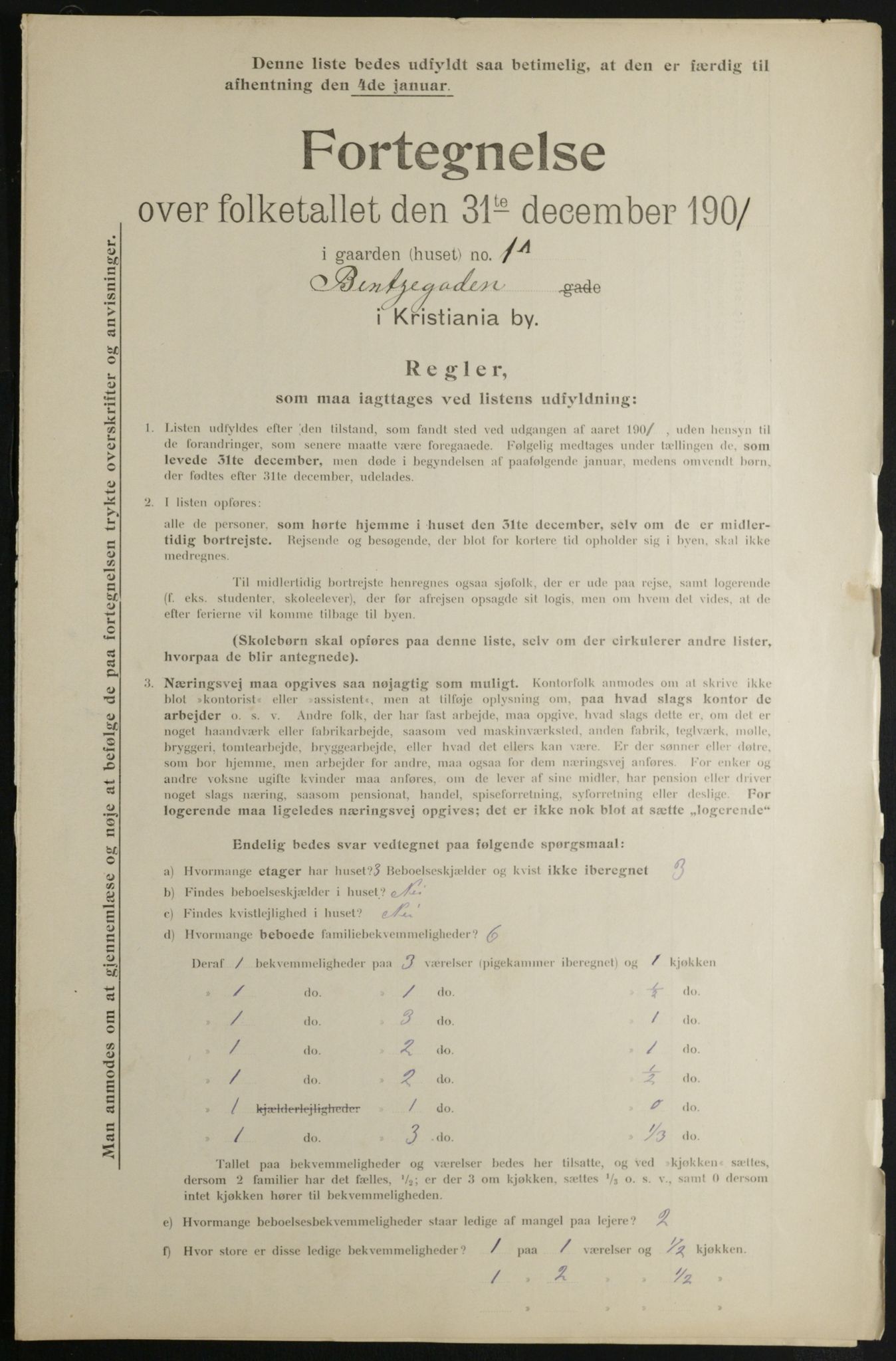 OBA, Municipal Census 1901 for Kristiania, 1901, p. 668
