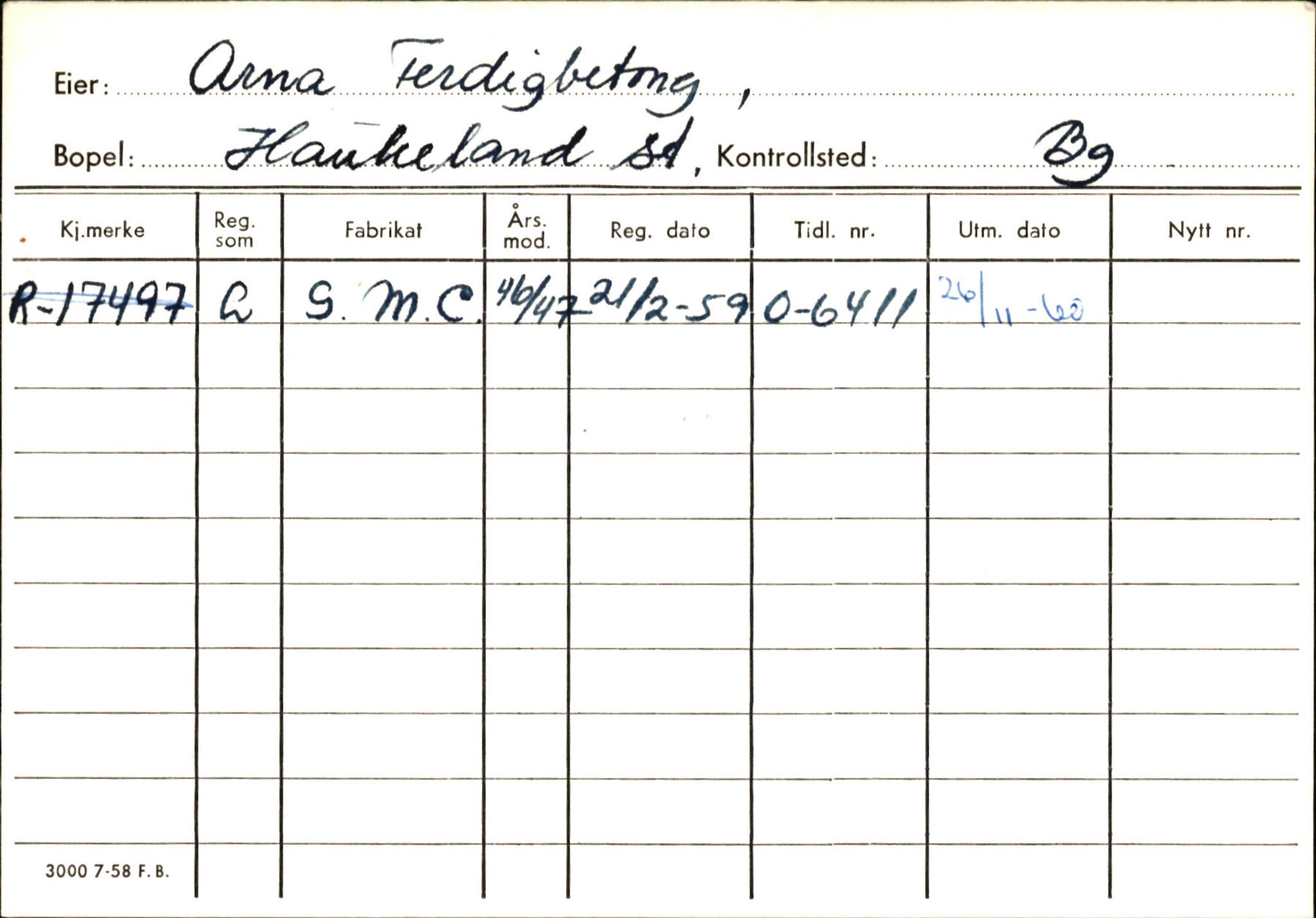 Statens vegvesen, Hordaland vegkontor, AV/SAB-A-5201/2/Ha/L0002: R-eierkort A, 1920-1971, p. 707