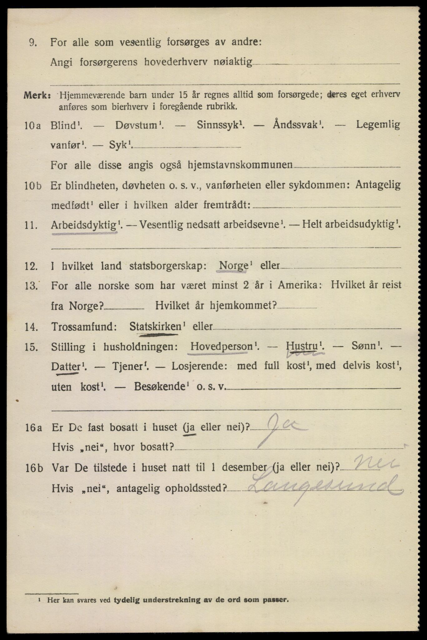 SAKO, 1920 census for Kragerø, 1920, p. 9732