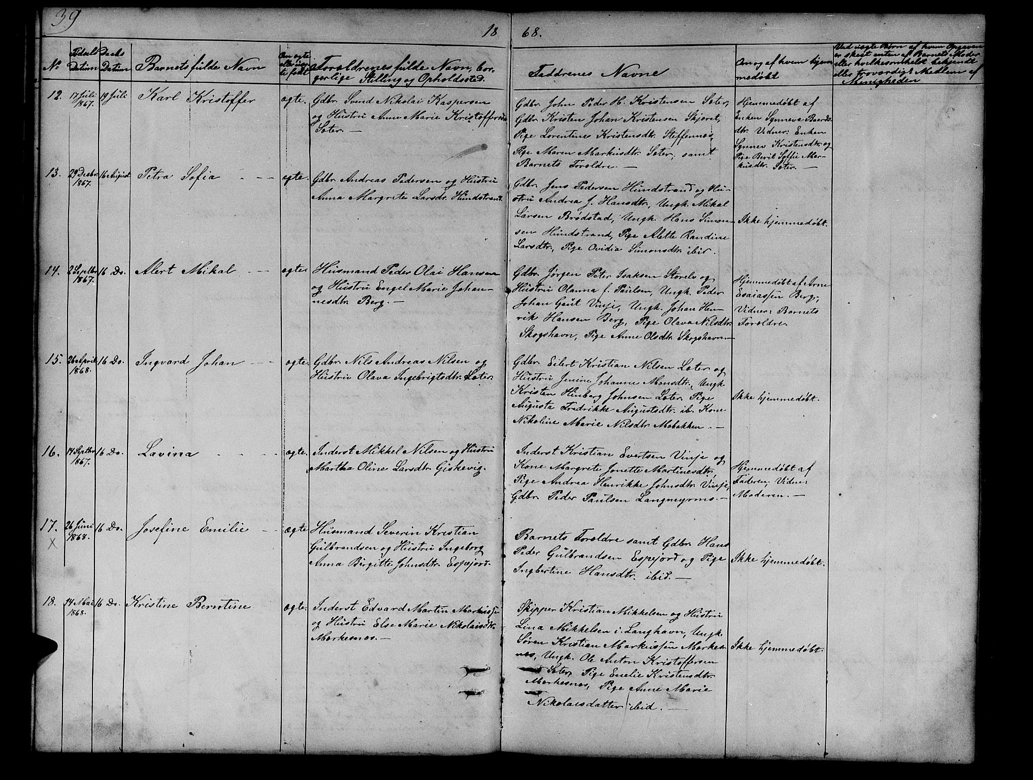 Tranøy sokneprestkontor, AV/SATØ-S-1313/I/Ia/Iab/L0012klokker: Parish register (copy) no. 12, 1859-1874, p. 39