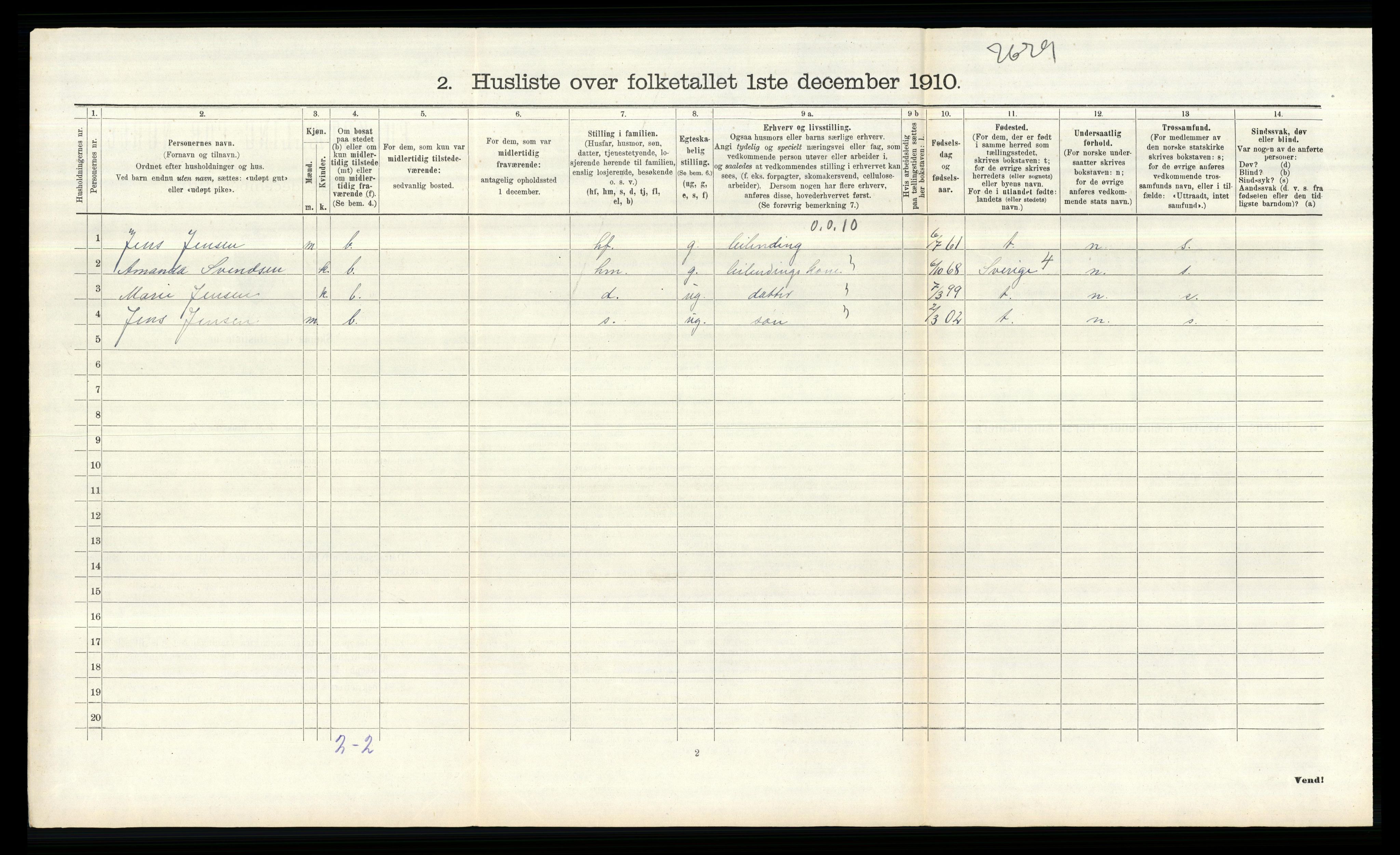 RA, 1910 census for Øymark, 1910, p. 313