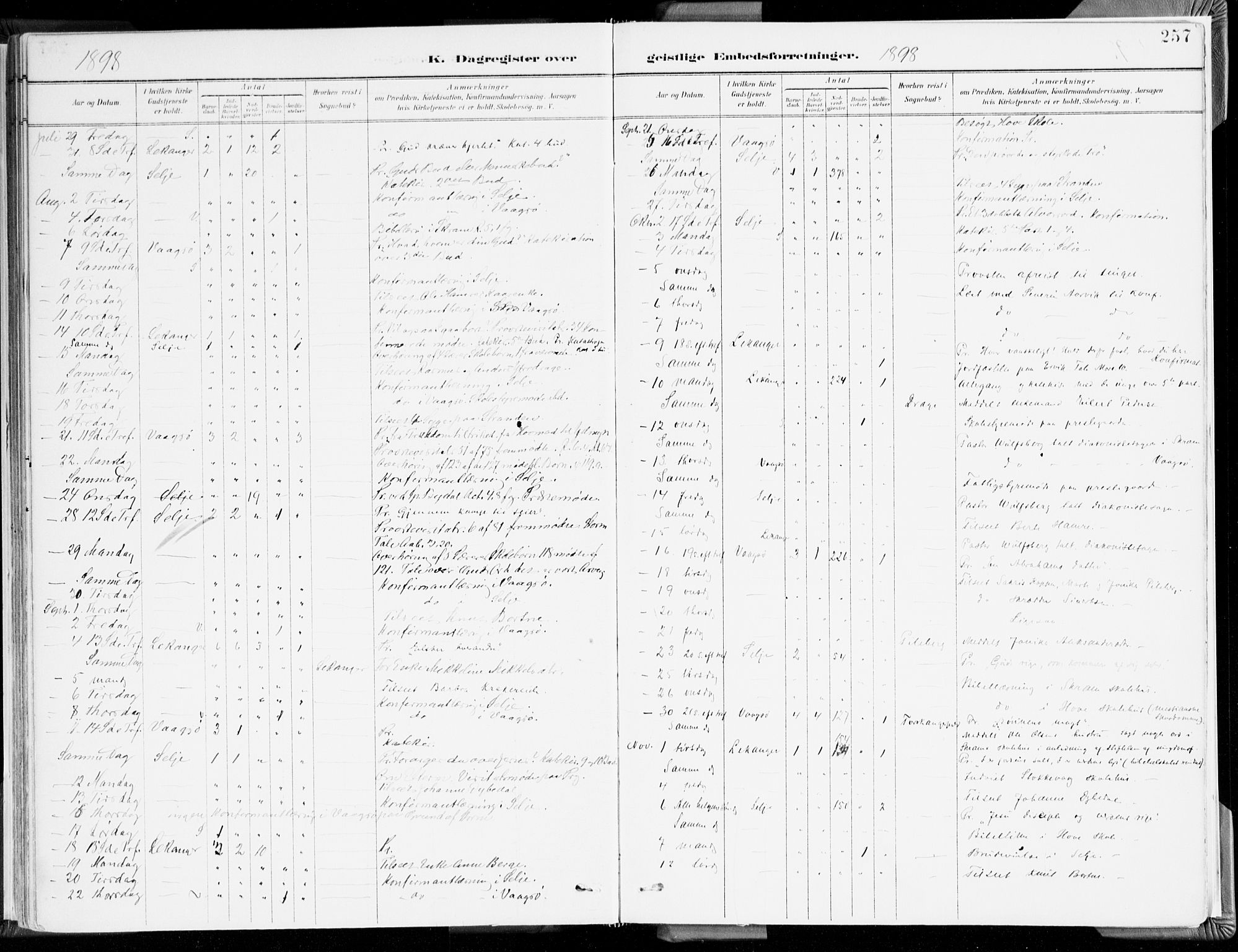 Selje sokneprestembete, AV/SAB-A-99938/H/Ha/Haa/Haab: Parish register (official) no. B 2, 1891-1907, p. 257