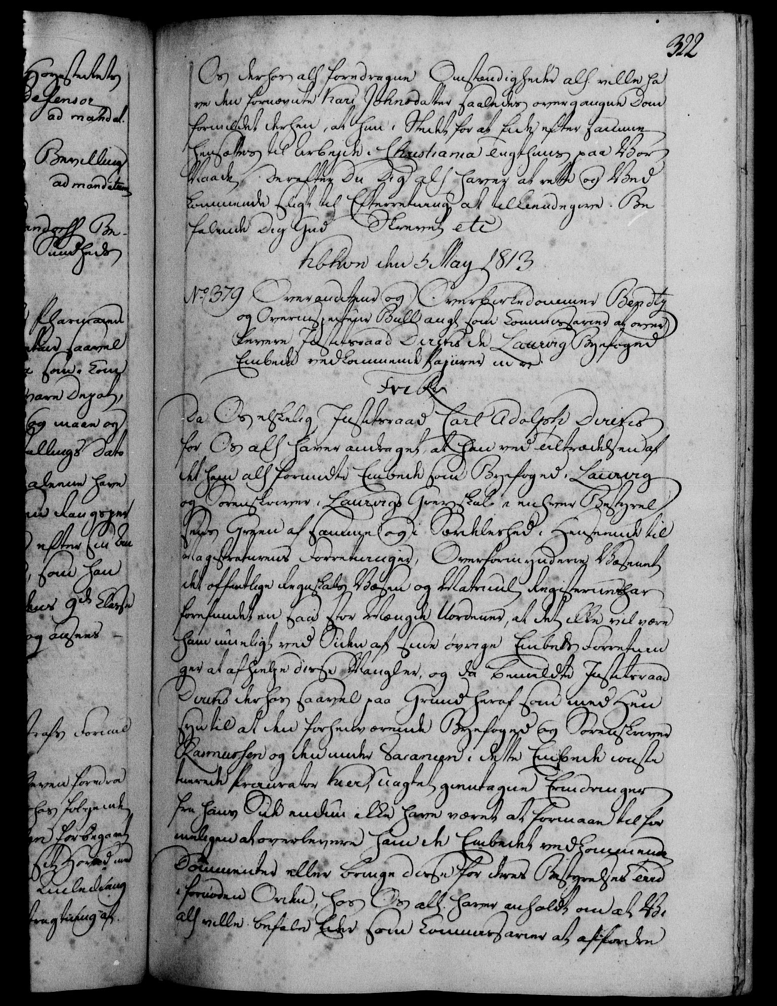 Danske Kanselli 1800-1814, AV/RA-EA-3024/H/Hf/Hfb/Hfba/L0005: Registranter, 1811-1814, p. 322a