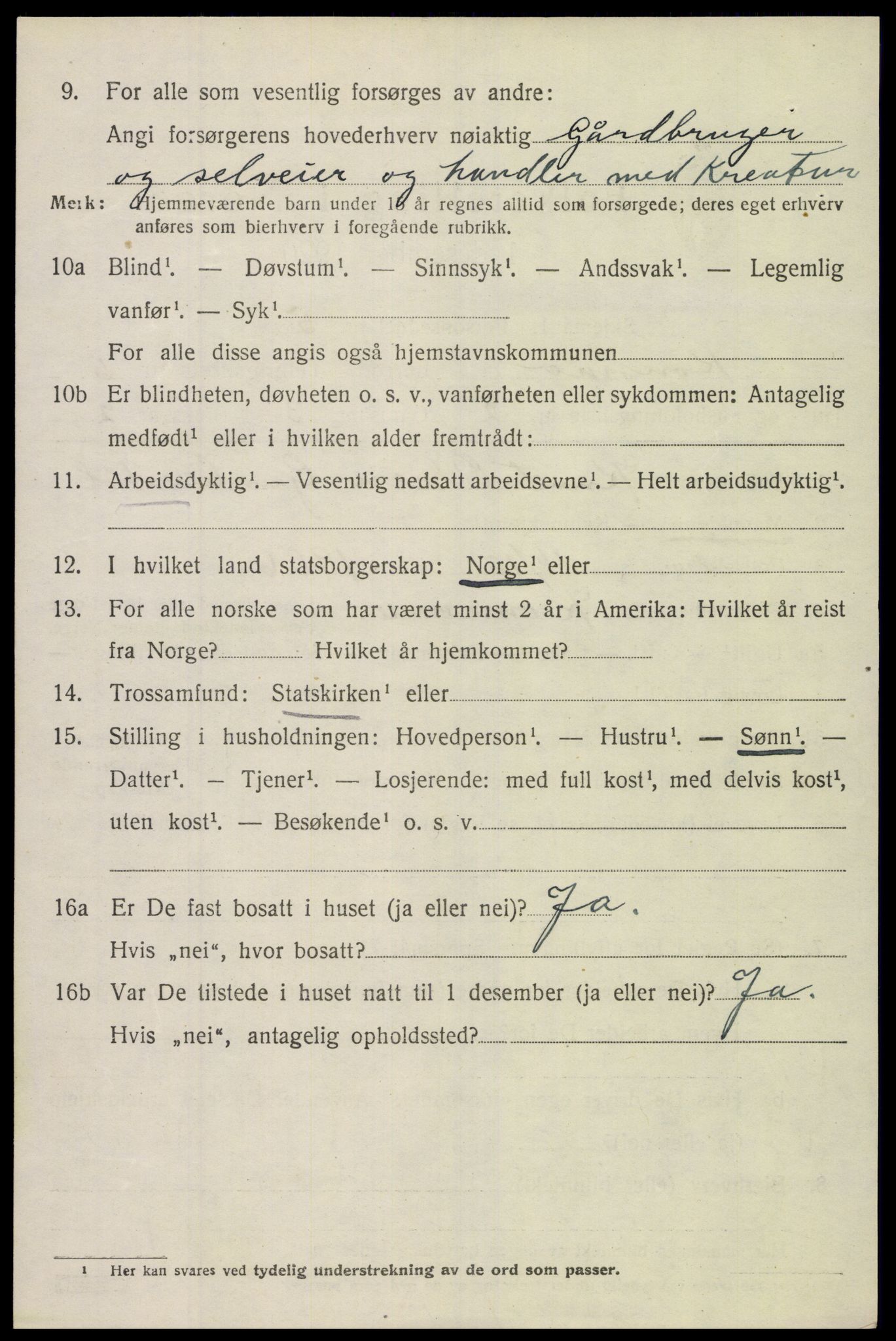 SAK, 1920 census for Konsmo, 1920, p. 1289