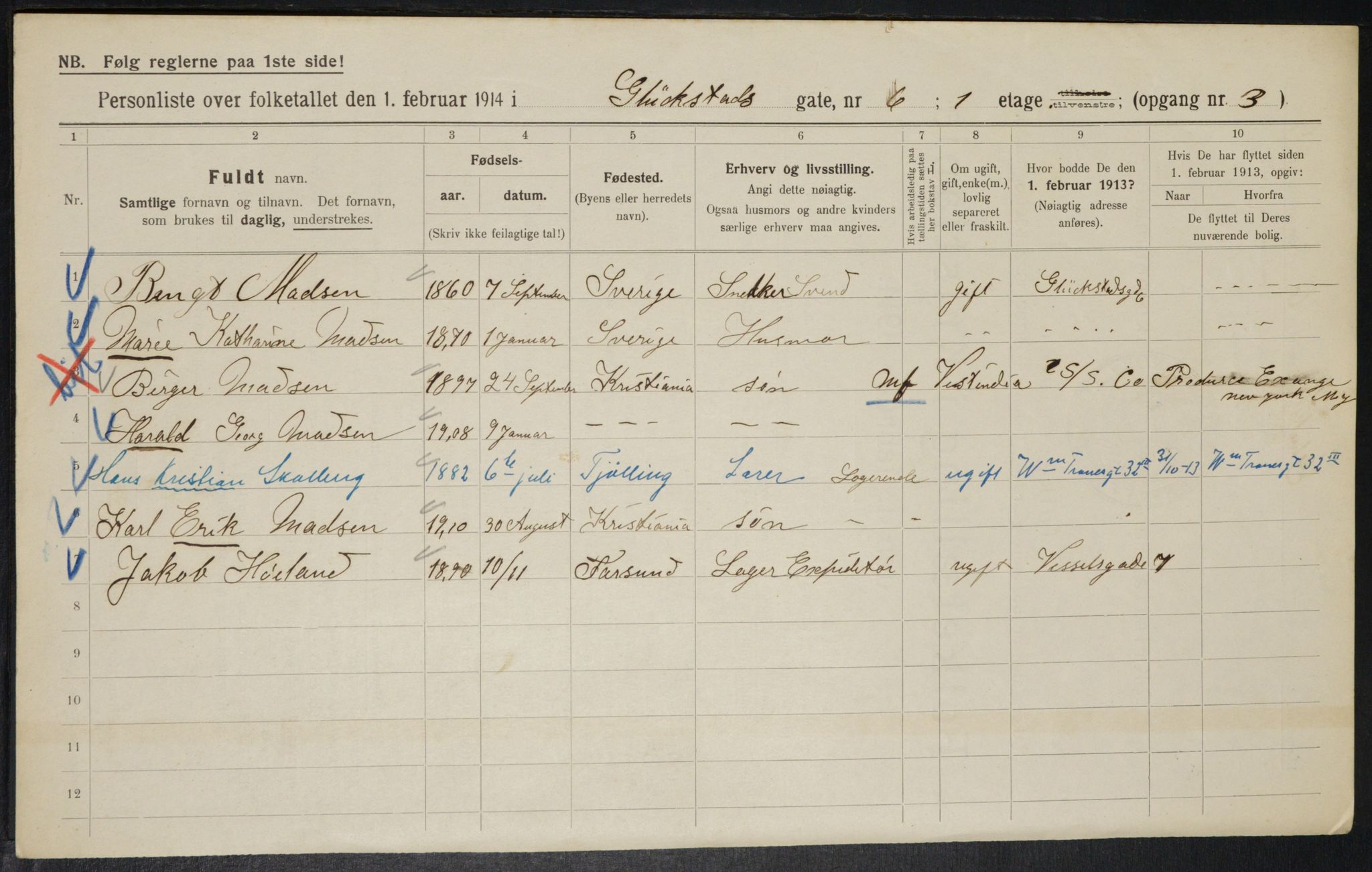 OBA, Municipal Census 1914 for Kristiania, 1914, p. 29653