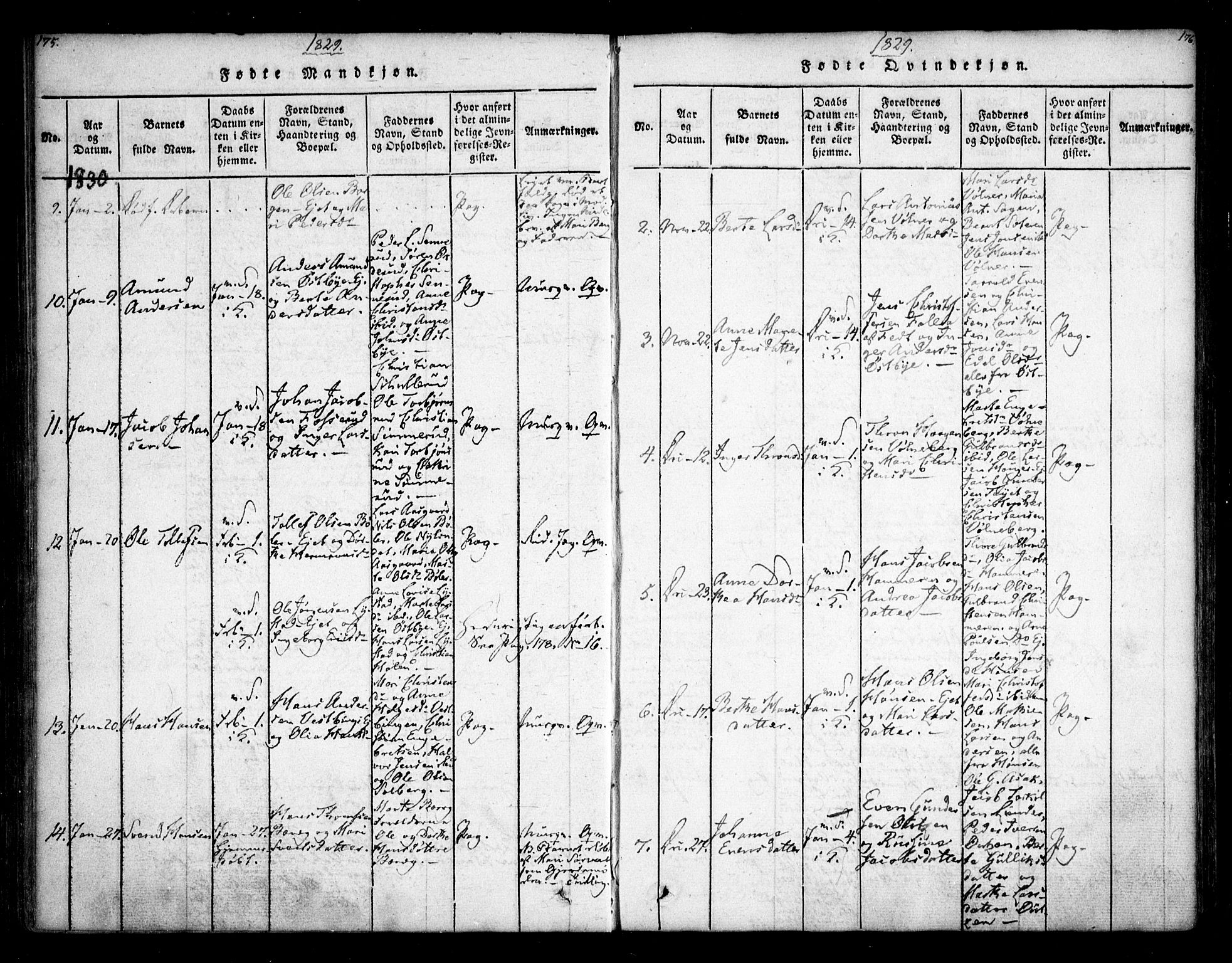 Sørum prestekontor Kirkebøker, AV/SAO-A-10303/F/Fa/L0003: Parish register (official) no. I 3, 1814-1829, p. 175-176