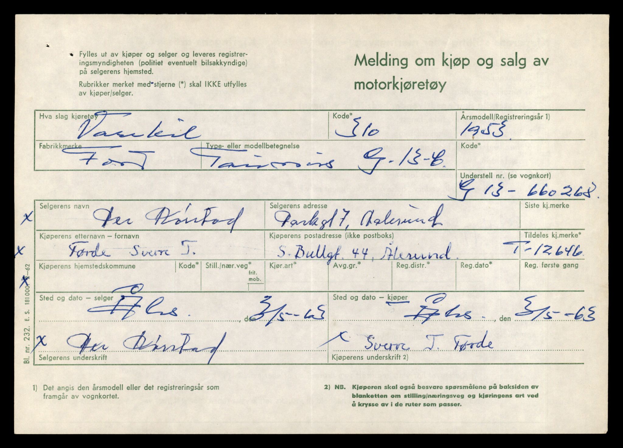 Møre og Romsdal vegkontor - Ålesund trafikkstasjon, AV/SAT-A-4099/F/Fe/L0034: Registreringskort for kjøretøy T 12500 - T 12652, 1927-1998, p. 2864