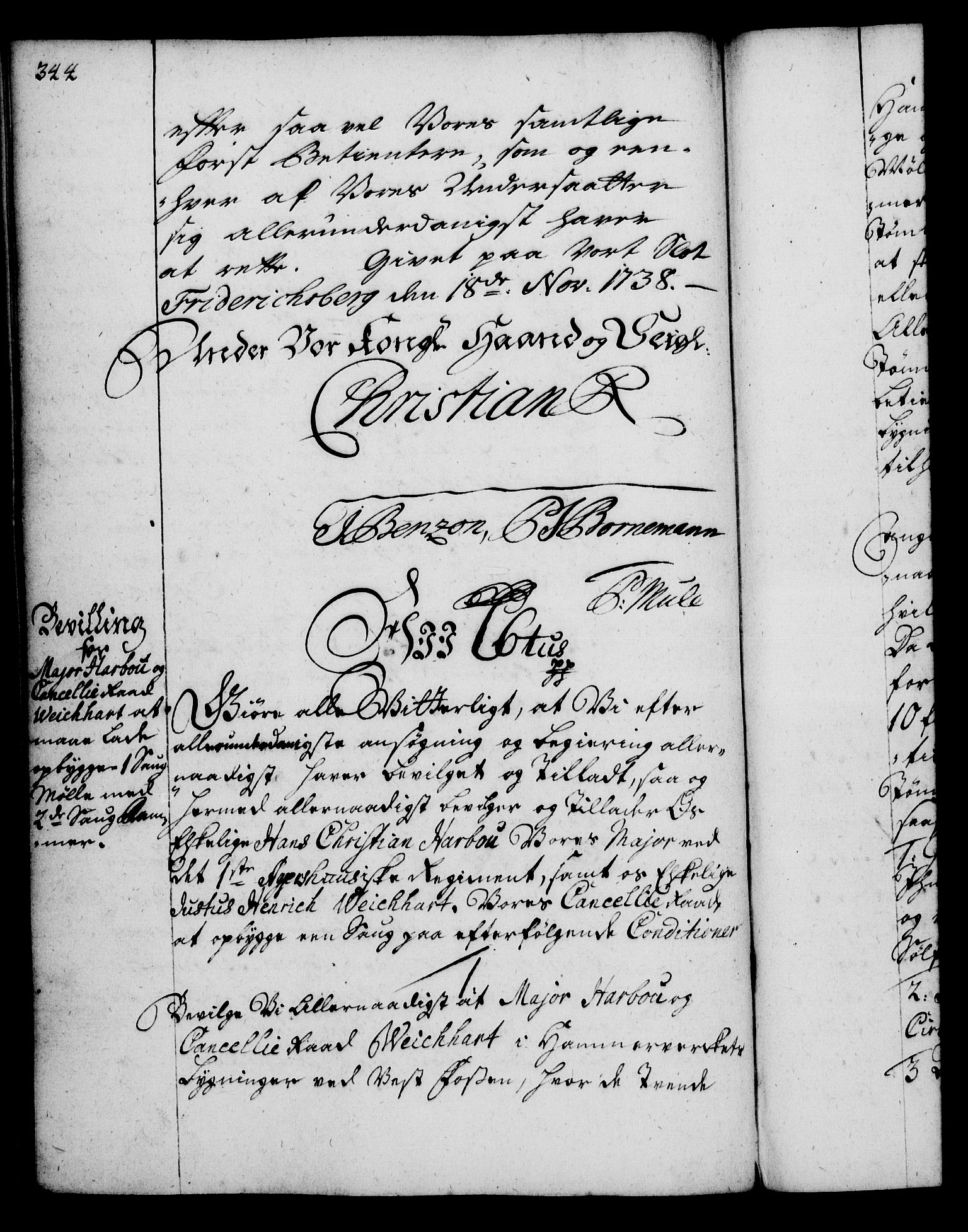 Rentekammeret, Kammerkanselliet, AV/RA-EA-3111/G/Gg/Gga/L0004: Norsk ekspedisjonsprotokoll med register (merket RK 53.4), 1734-1741, p. 344