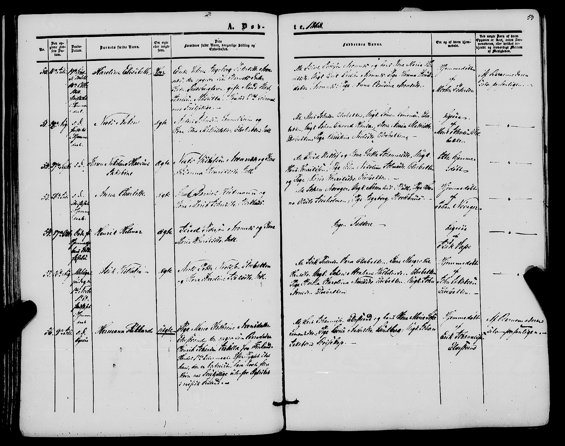 Alta sokneprestkontor, AV/SATØ-S-1338/H/Ha/L0001.kirke: Parish register (official) no. 1, 1858-1878, p. 53