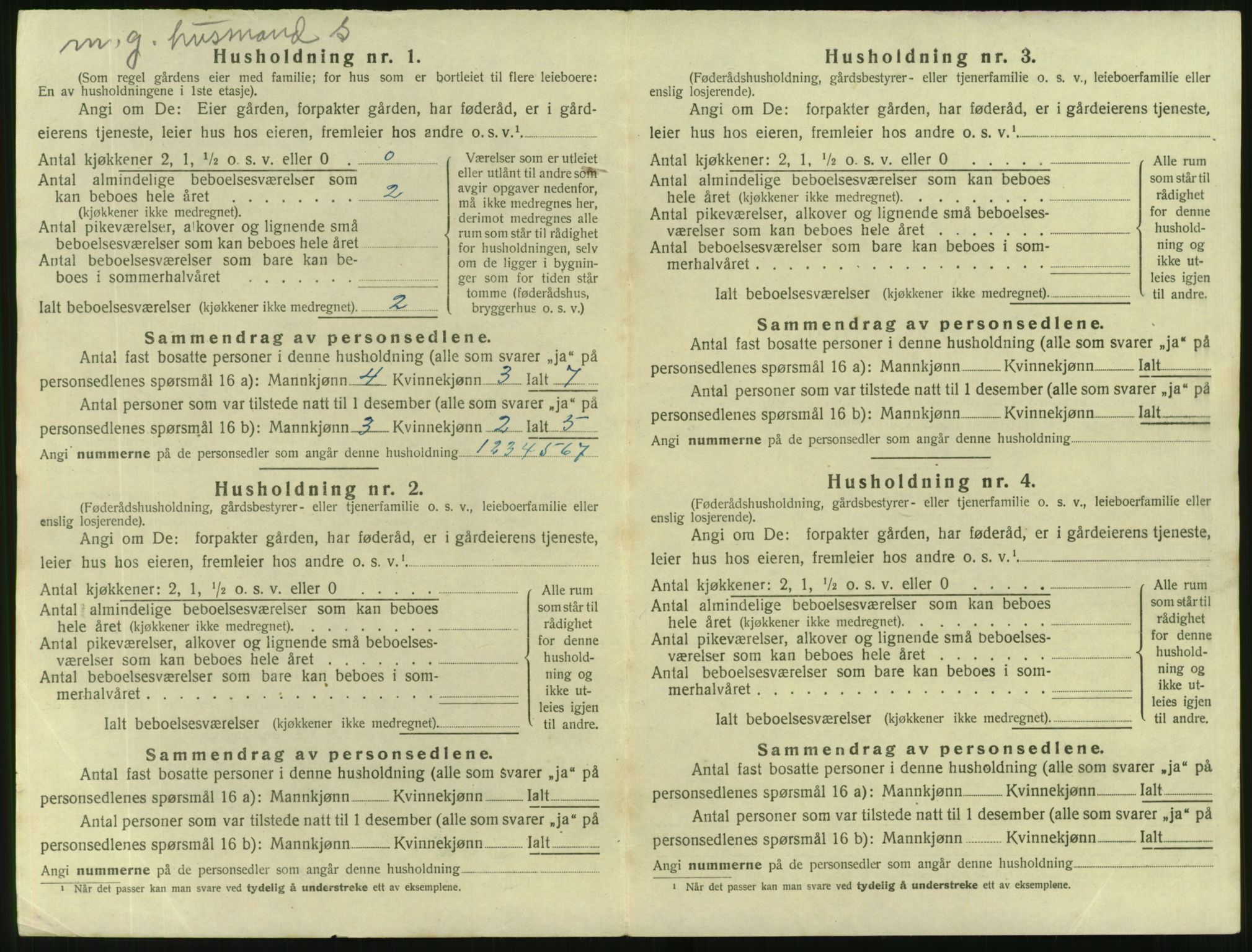 SAT, 1920 census for Vanylven, 1920, p. 616