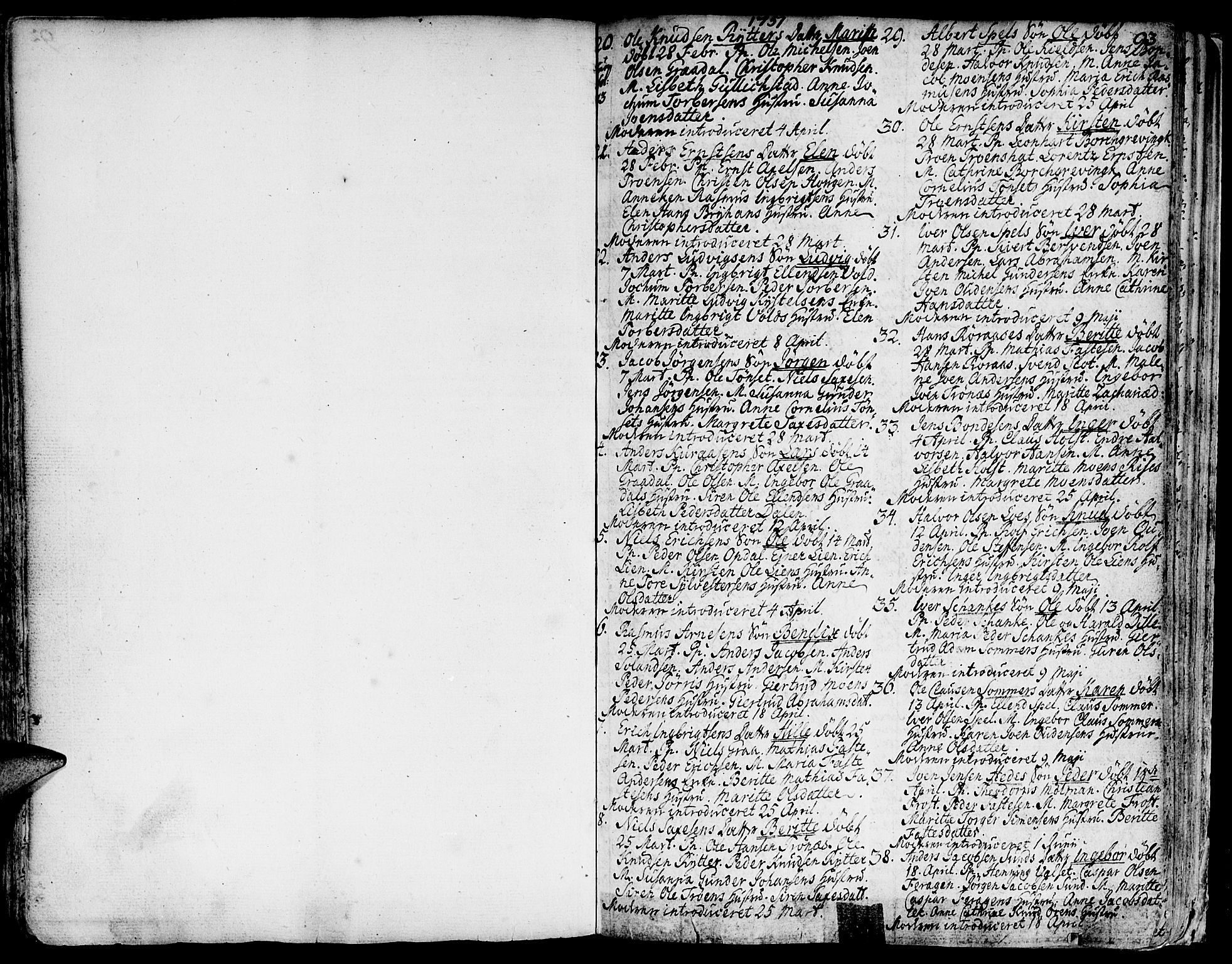 Ministerialprotokoller, klokkerbøker og fødselsregistre - Sør-Trøndelag, SAT/A-1456/681/L0925: Parish register (official) no. 681A03, 1727-1766, p. 93