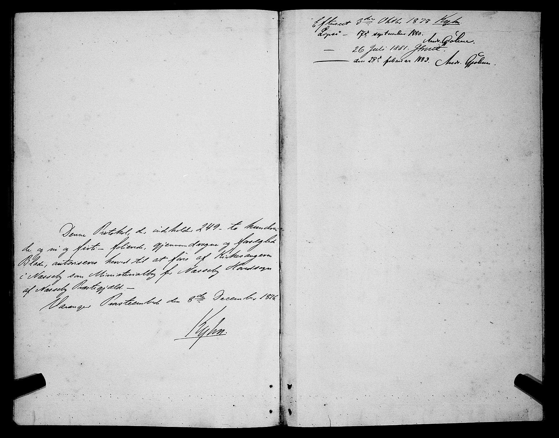Nesseby sokneprestkontor, SATØ/S-1330/H/Hb/L0004klokker: Parish register (copy) no. 4, 1877-1884