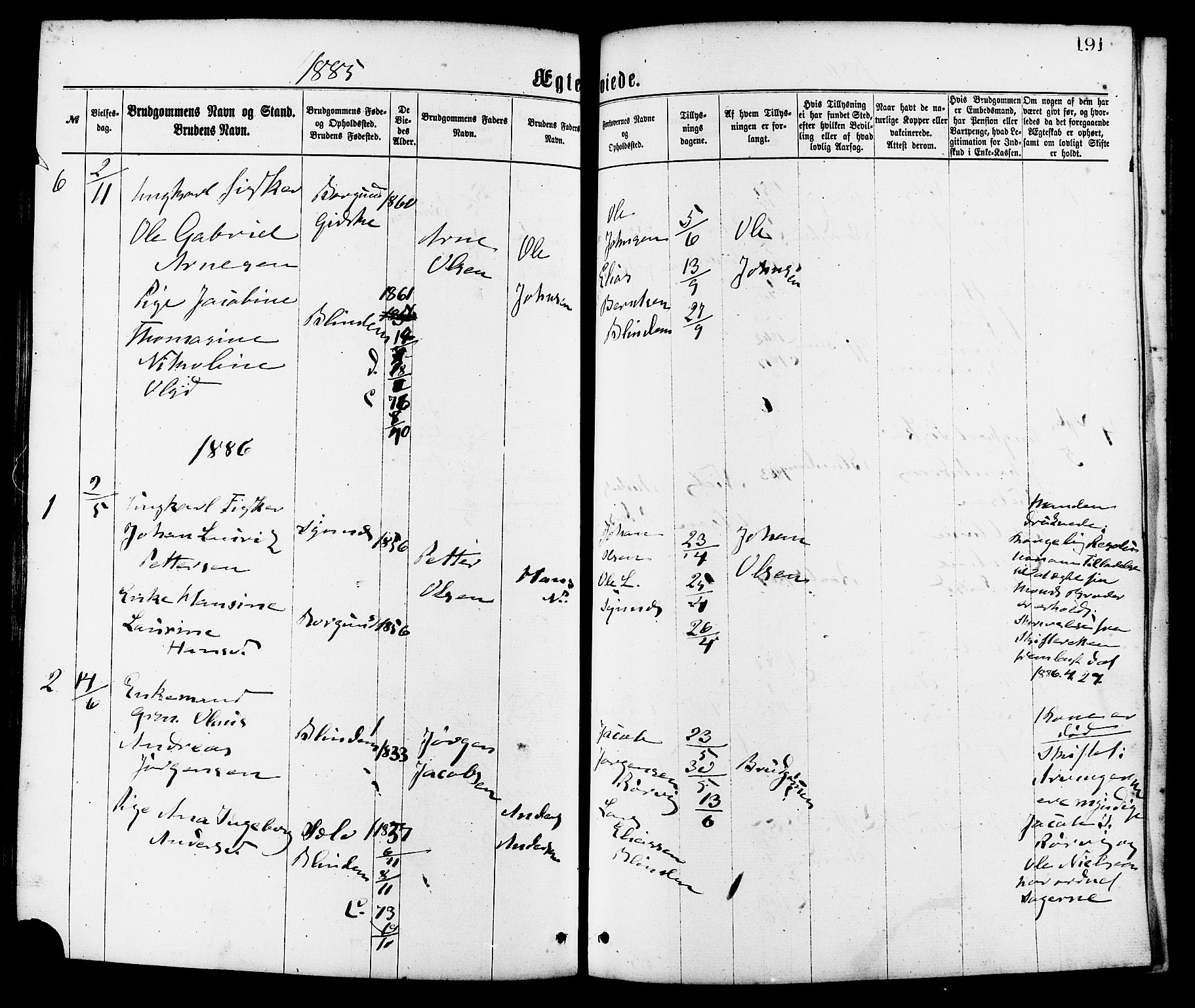 Ministerialprotokoller, klokkerbøker og fødselsregistre - Møre og Romsdal, SAT/A-1454/537/L0519: Parish register (official) no. 537A03, 1876-1889, p. 191