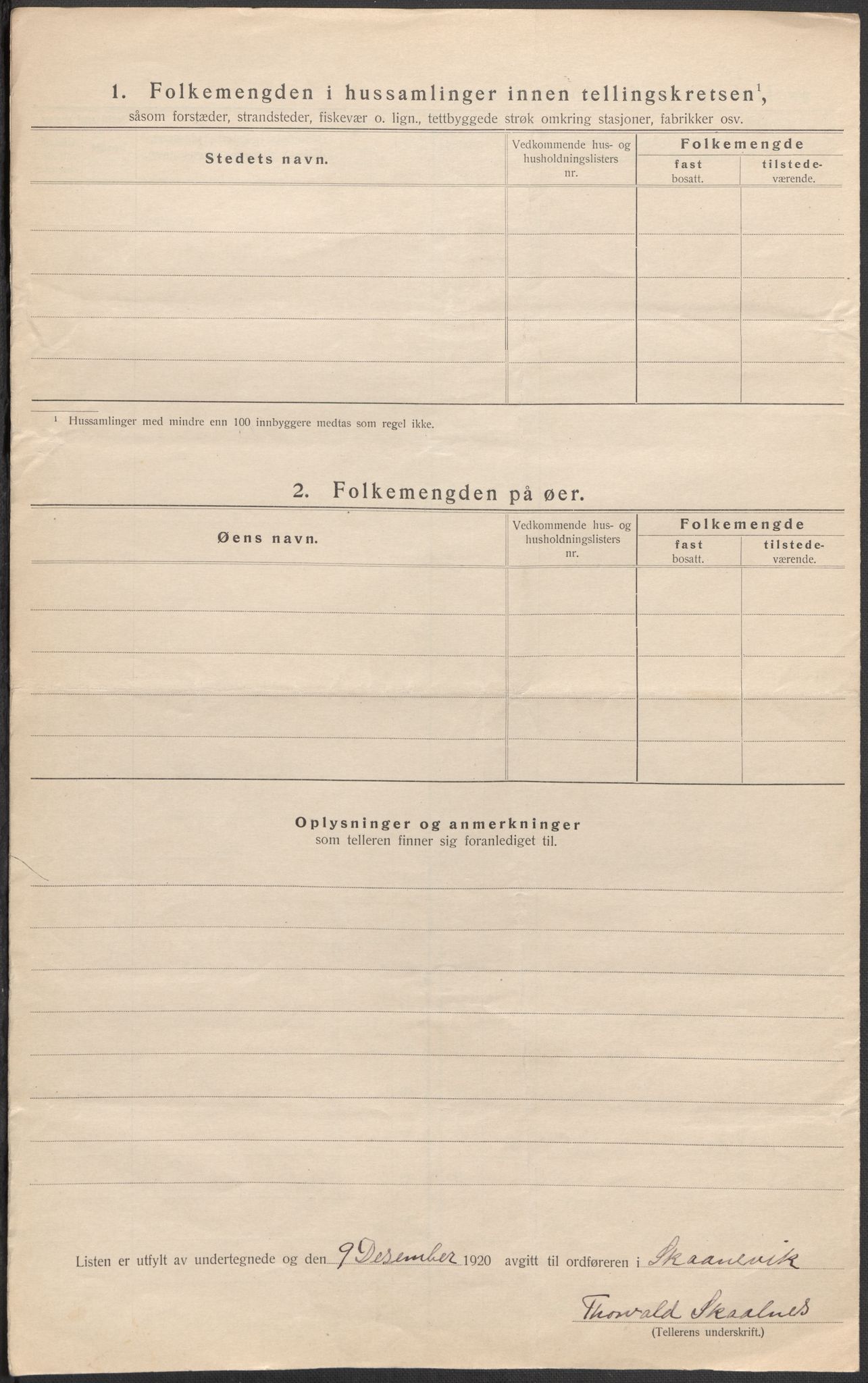 SAB, 1920 census for Skånevik, 1920, p. 14