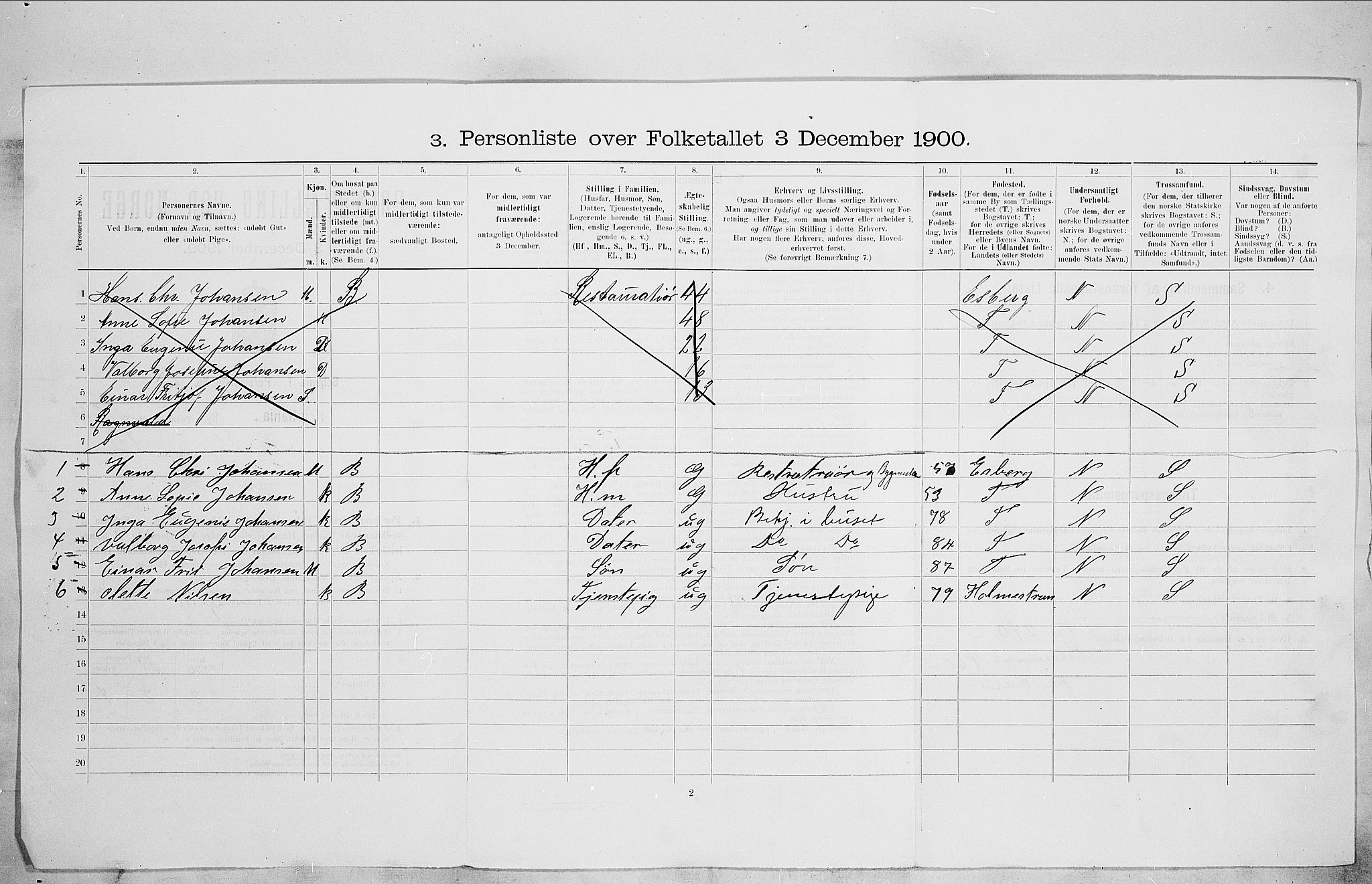 SAO, 1900 census for Kristiania, 1900, p. 64878