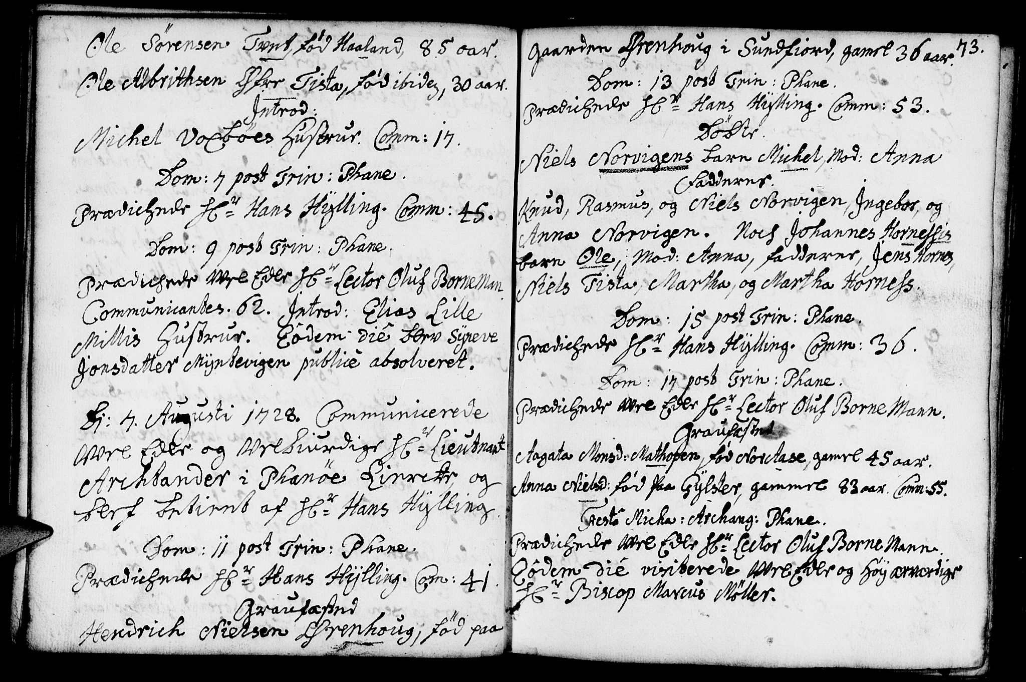 Fana Sokneprestembete, AV/SAB-A-75101/H/Haa/Haaa/L0002: Parish register (official) no. A 2, 1719-1735, p. 73