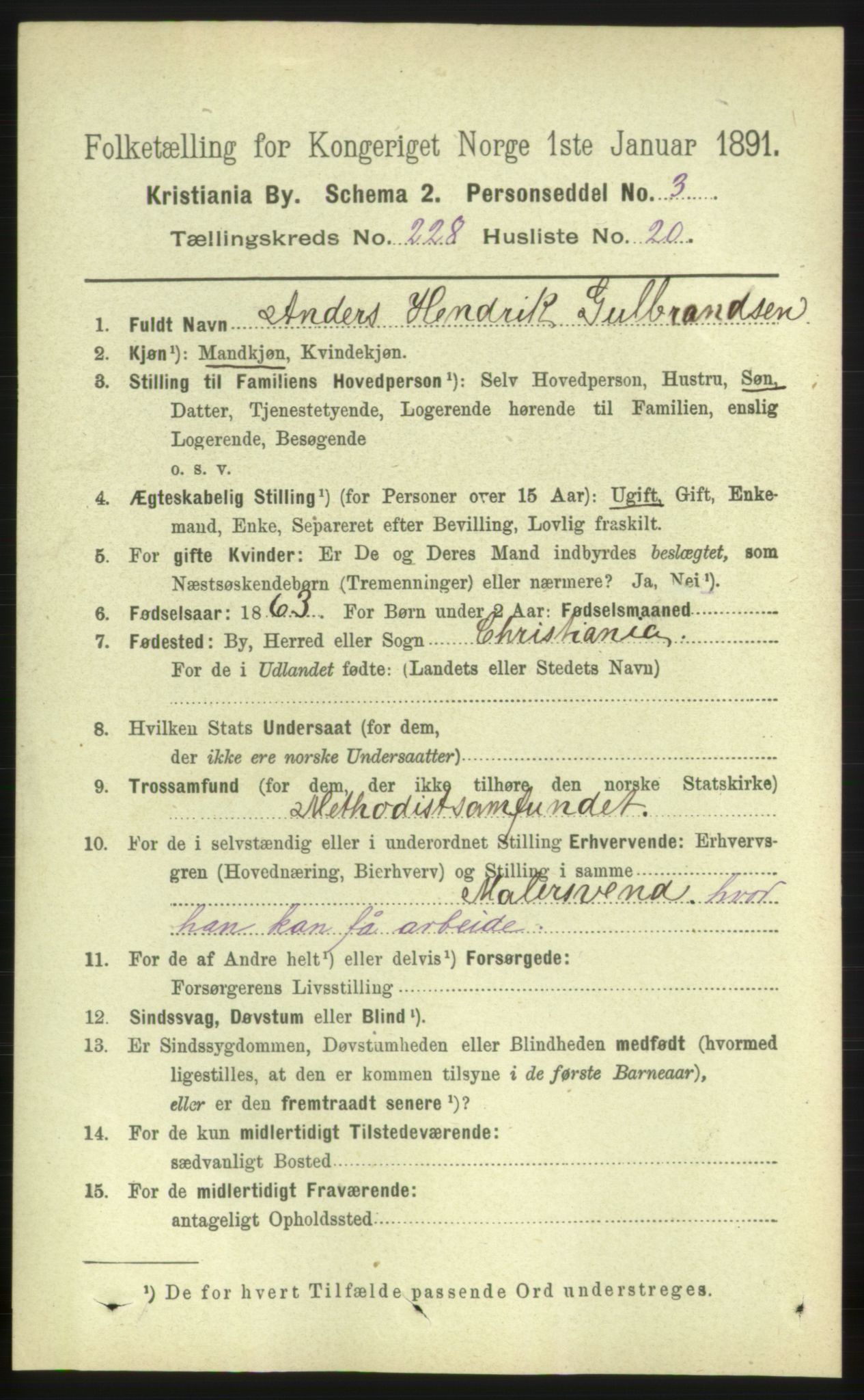 RA, 1891 census for 0301 Kristiania, 1891, p. 140073