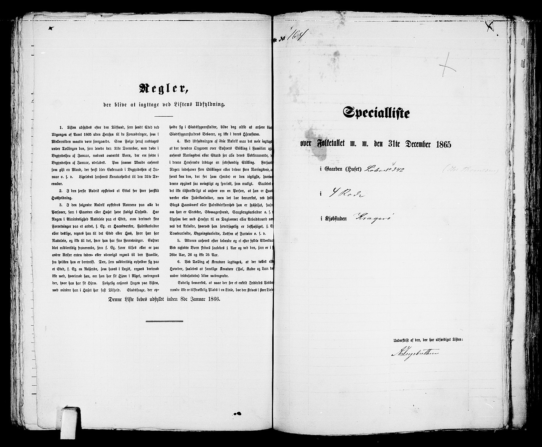 RA, 1865 census for Kragerø/Kragerø, 1865, p. 338