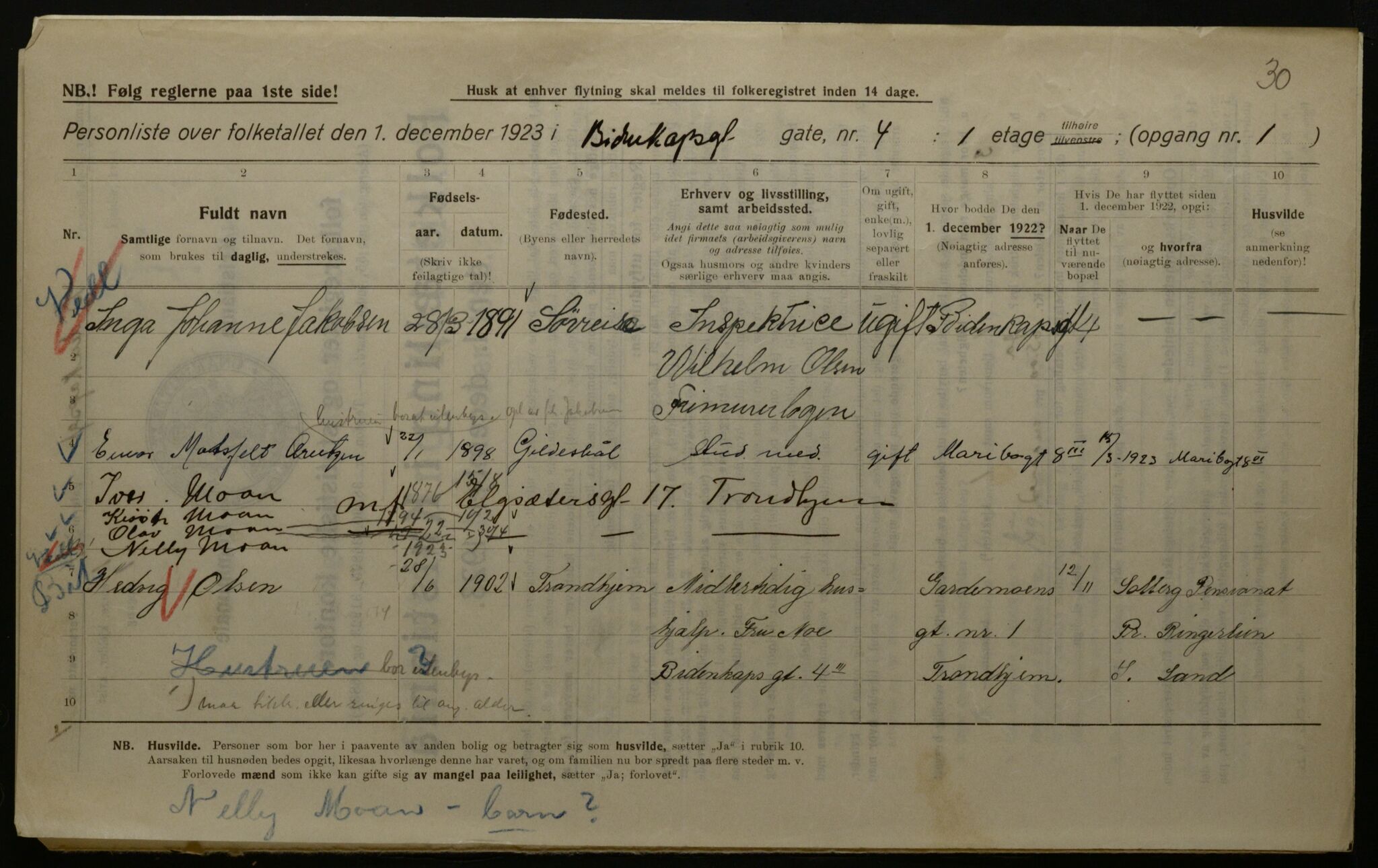 OBA, Municipal Census 1923 for Kristiania, 1923, p. 5791