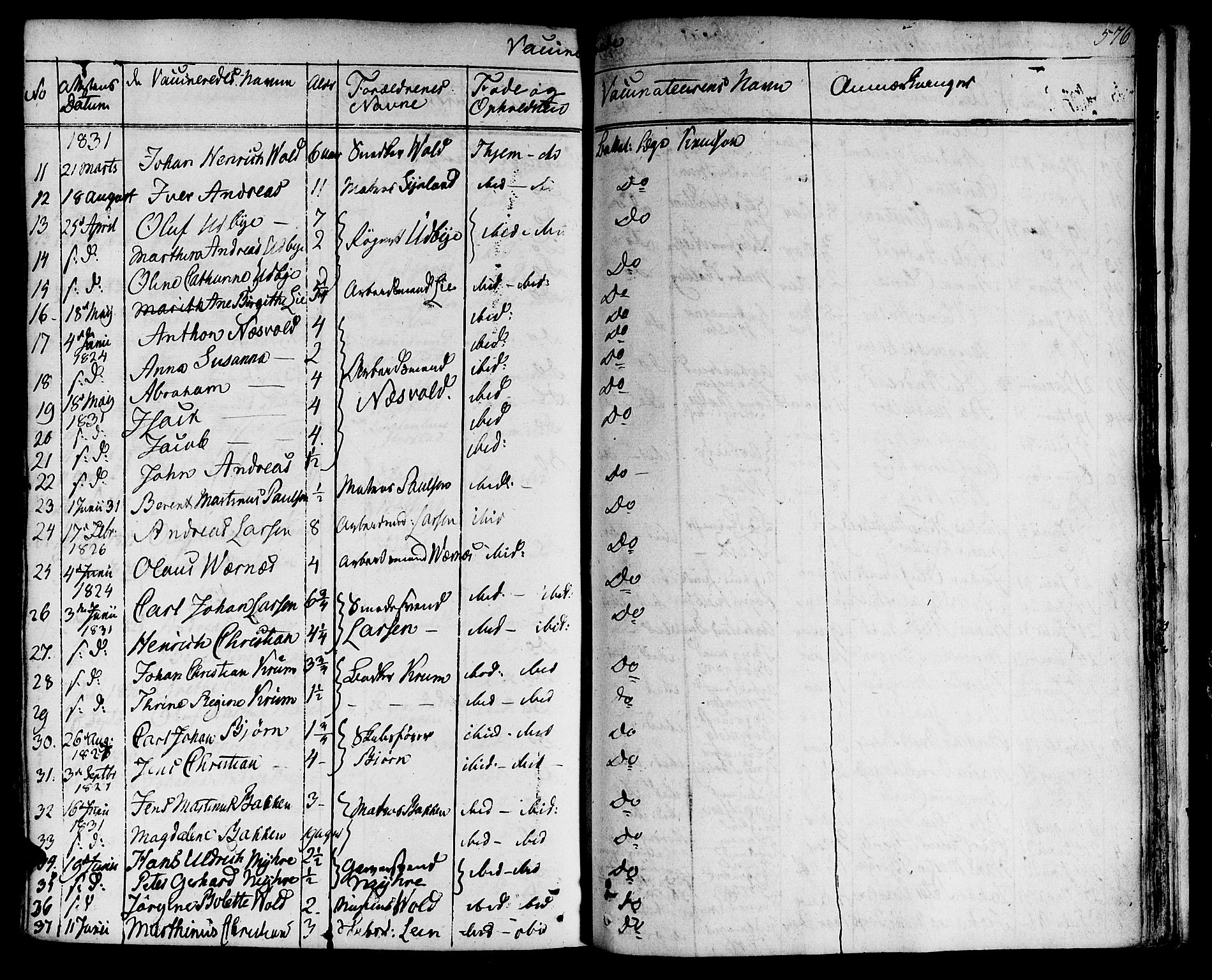 Ministerialprotokoller, klokkerbøker og fødselsregistre - Sør-Trøndelag, SAT/A-1456/601/L0045: Parish register (official) no. 601A13, 1821-1831, p. 576