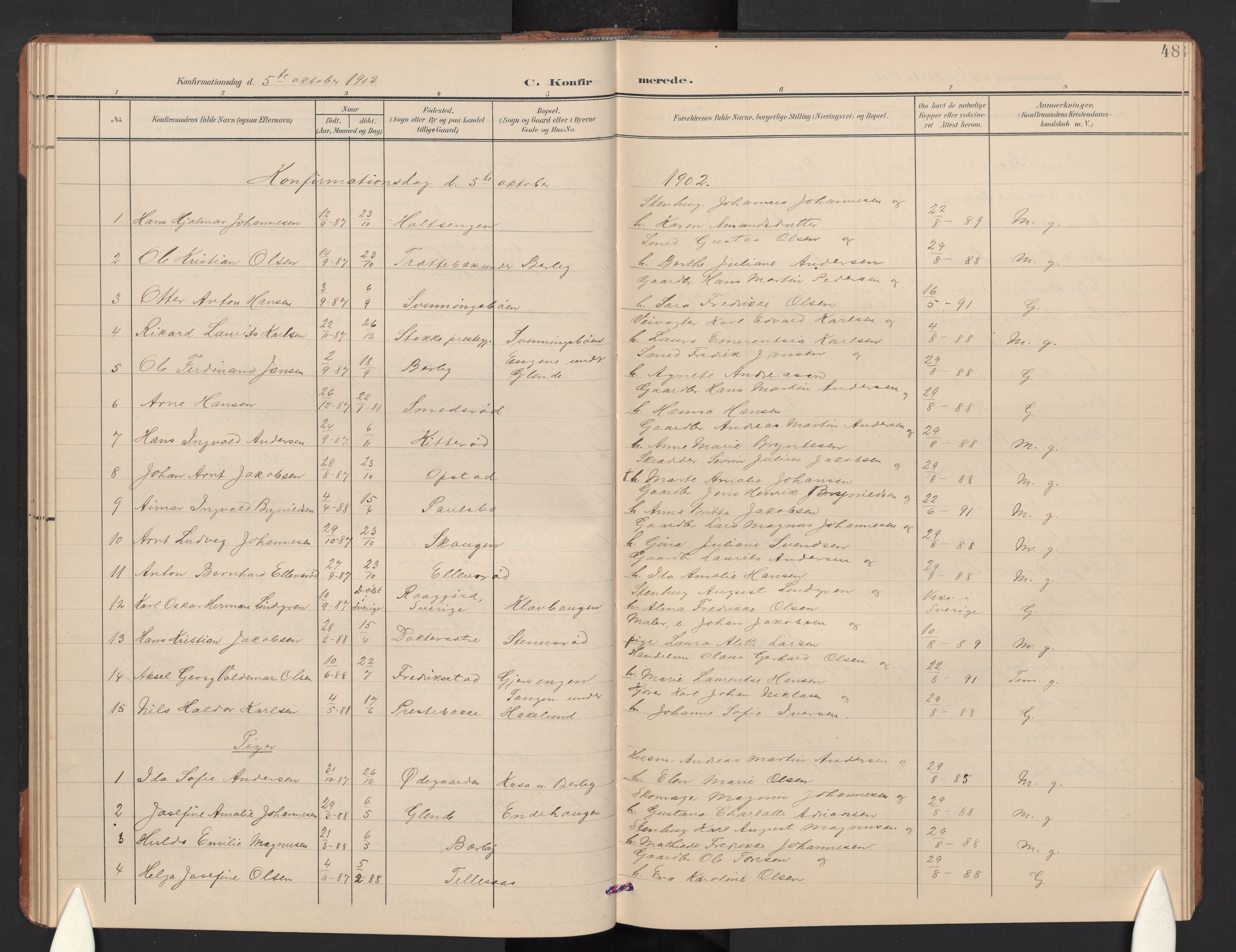 Idd prestekontor Kirkebøker, SAO/A-10911/G/Gc/L0001: Parish register (copy) no. III 1, 1901-1910, p. 48