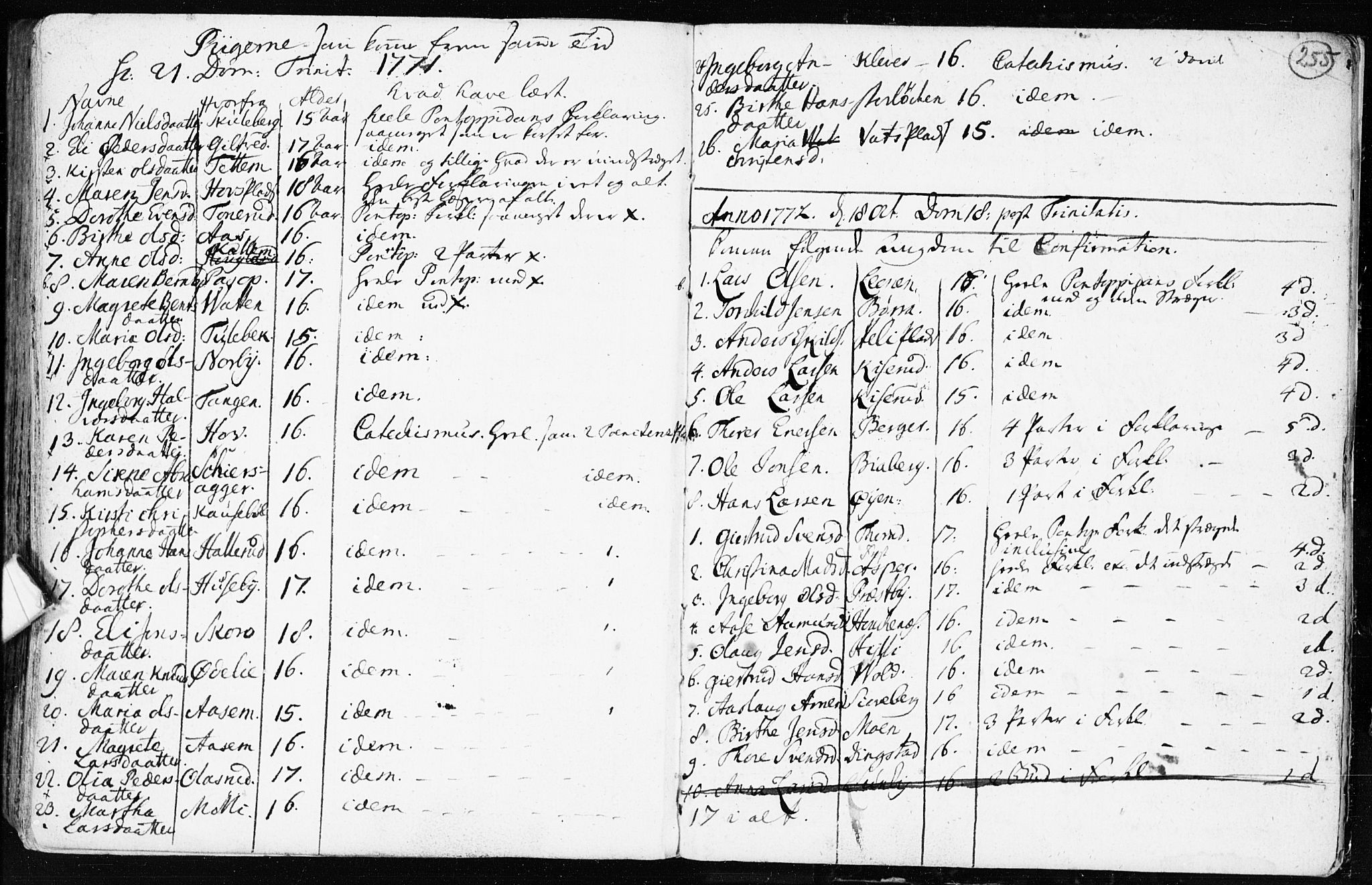 Spydeberg prestekontor Kirkebøker, AV/SAO-A-10924/F/Fa/L0002: Parish register (official) no. I 2, 1739-1780, p. 255