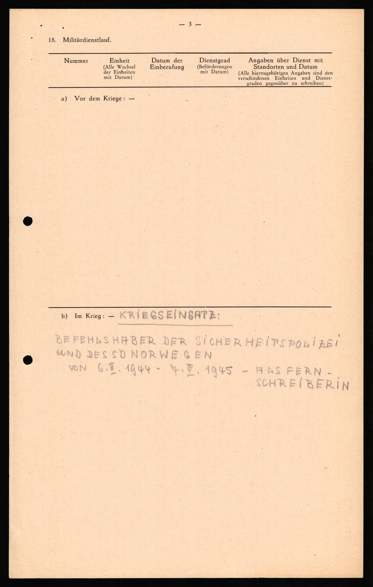 Forsvaret, Forsvarets overkommando II, AV/RA-RAFA-3915/D/Db/L0030: CI Questionaires. Tyske okkupasjonsstyrker i Norge. Tyskere., 1945-1946, p. 347