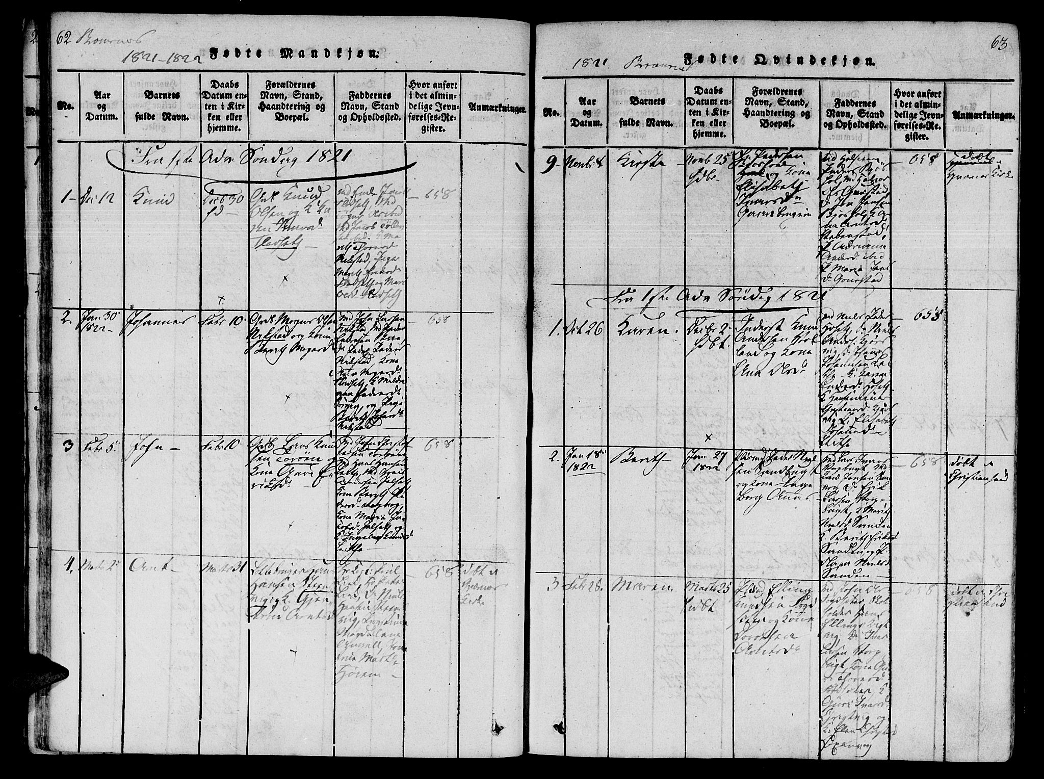 Ministerialprotokoller, klokkerbøker og fødselsregistre - Møre og Romsdal, SAT/A-1454/568/L0800: Parish register (official) no. 568A09 /2, 1820-1830, p. 62-63