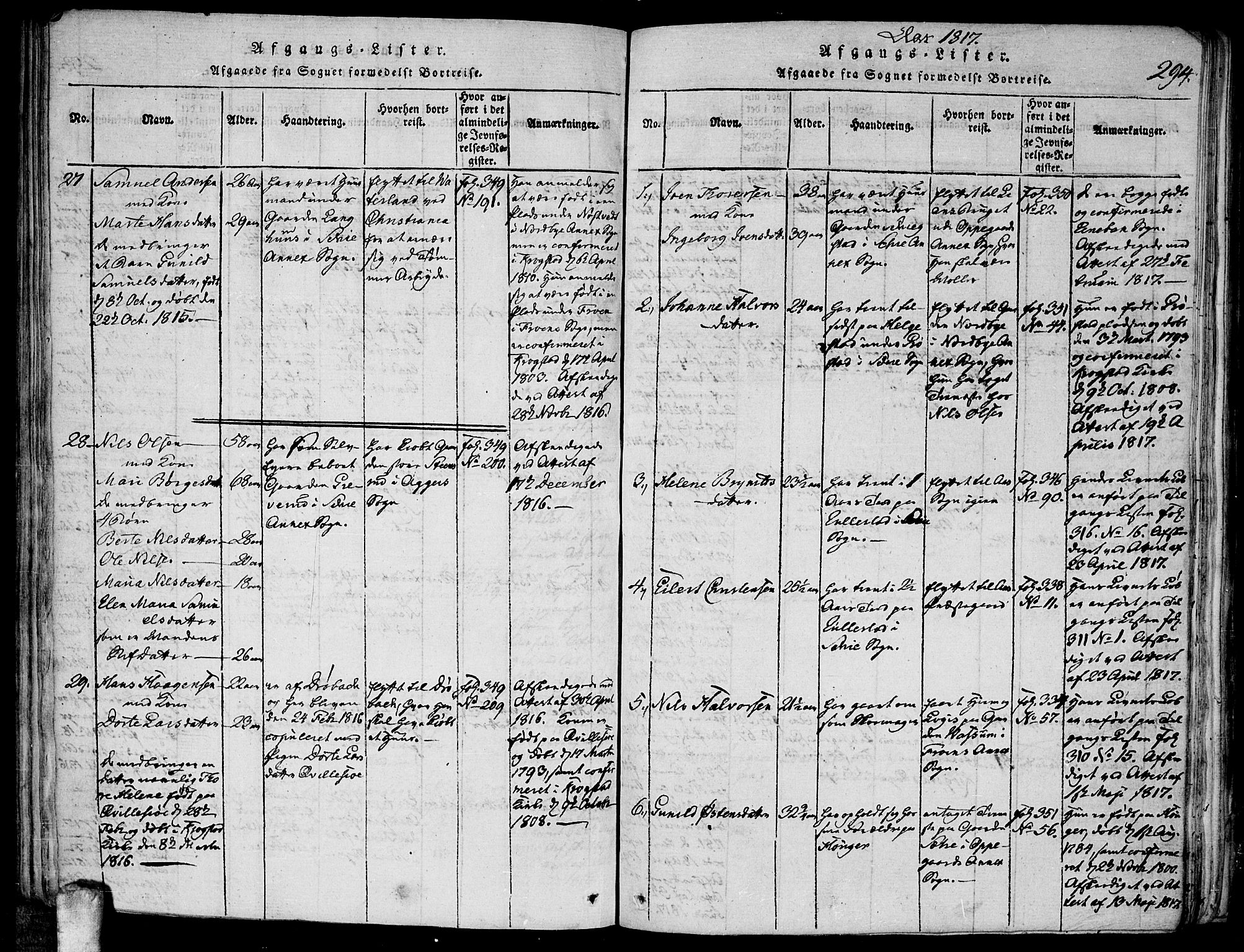Kråkstad prestekontor Kirkebøker, SAO/A-10125a/F/Fa/L0003: Parish register (official) no. I 3, 1813-1824, p. 294