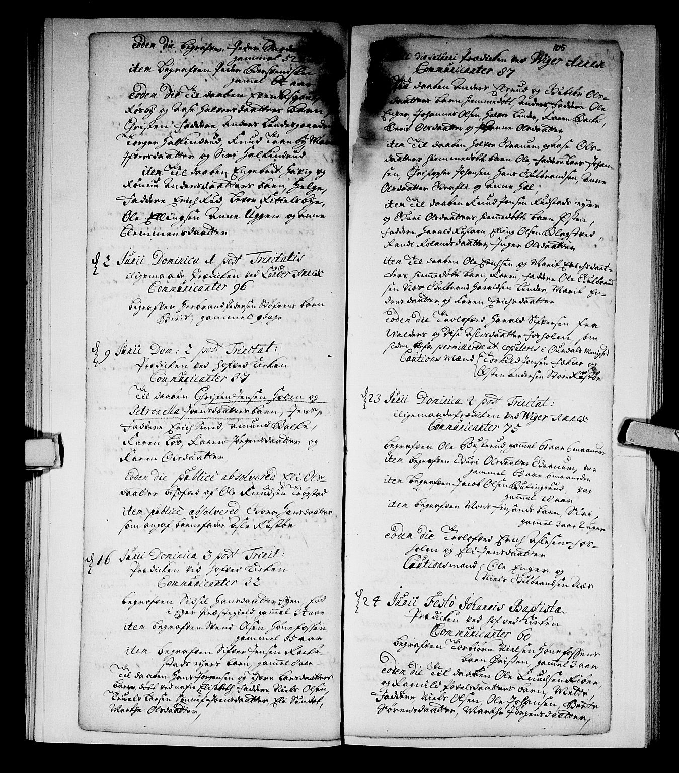 Norderhov kirkebøker, SAKO/A-237/F/Fa/L0002a: Parish register (official) no. 2A, 1716-1725, p. 104-105