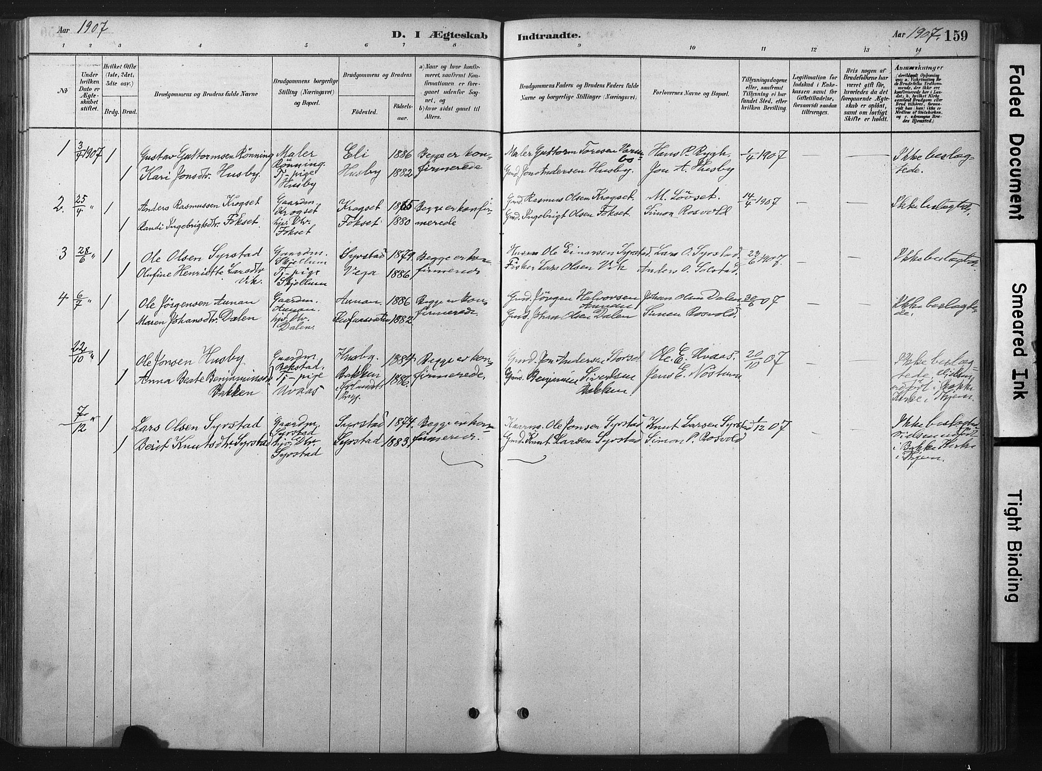 Ministerialprotokoller, klokkerbøker og fødselsregistre - Sør-Trøndelag, SAT/A-1456/667/L0795: Parish register (official) no. 667A03, 1879-1907, p. 159