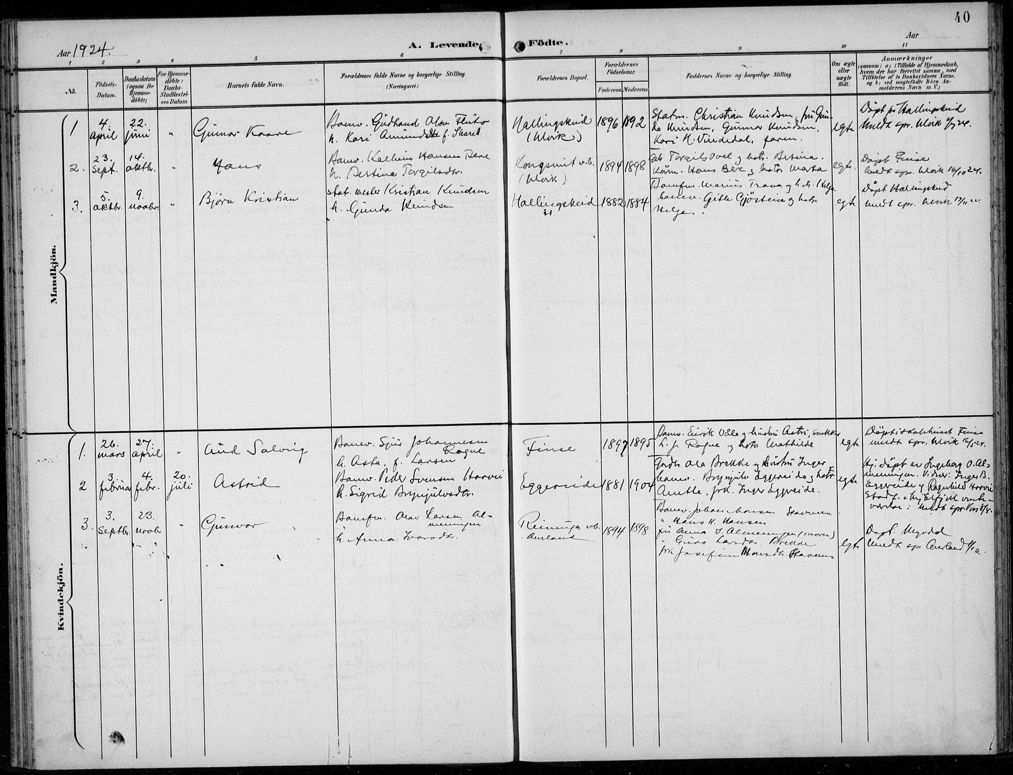 Parish register (official) no. A  1, 1900-1939, p. 40
