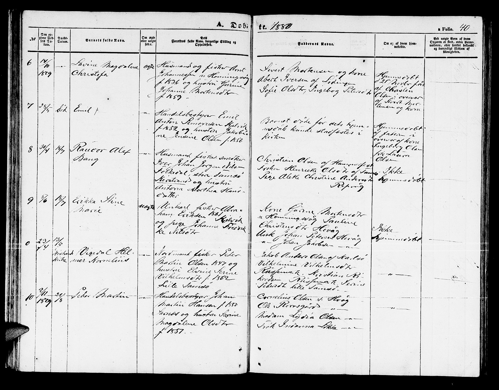 Måsøy sokneprestkontor, AV/SATØ-S-1348/H/Hb/L0003klokker: Parish register (copy) no. 3, 1861-1886, p. 40
