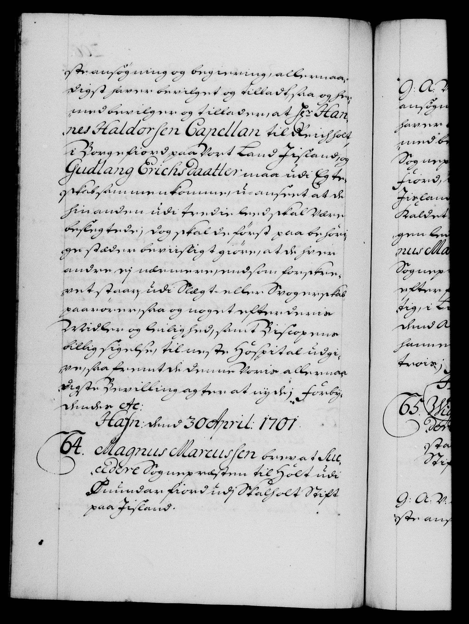 Danske Kanselli 1572-1799, AV/RA-EA-3023/F/Fc/Fca/Fcaa/L0018: Norske registre, 1699-1703, p. 200b