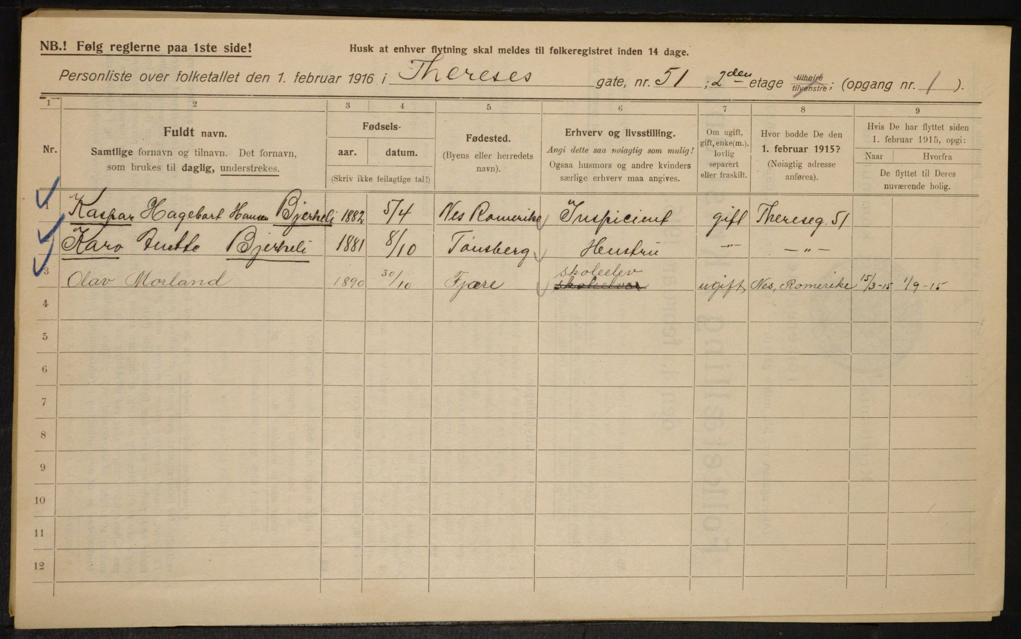 OBA, Municipal Census 1916 for Kristiania, 1916, p. 111830