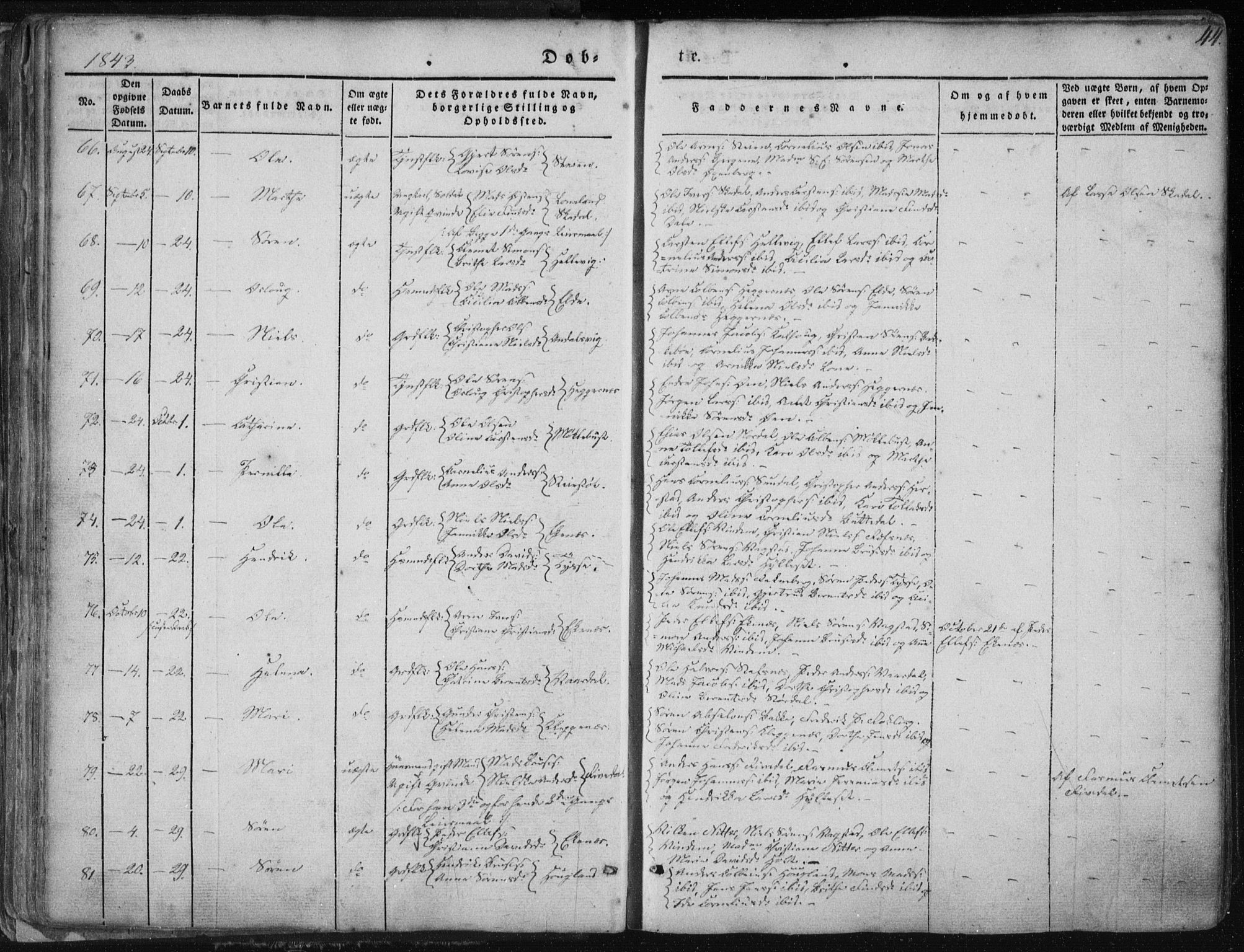 Fjaler sokneprestembete, AV/SAB-A-79801/H/Haa/Haaa/L0006: Parish register (official) no. A 6, 1835-1884, p. 44