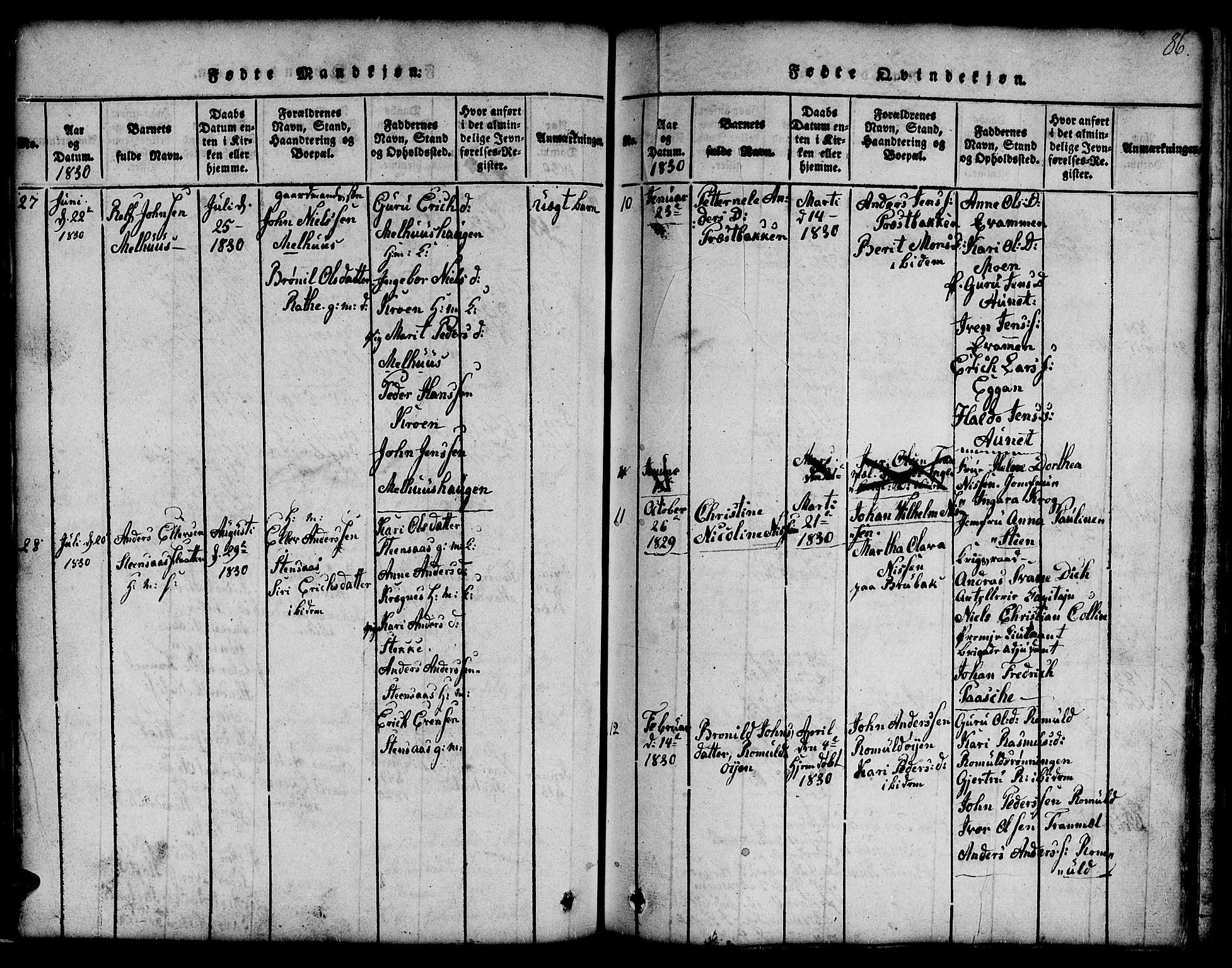 Ministerialprotokoller, klokkerbøker og fødselsregistre - Sør-Trøndelag, SAT/A-1456/691/L1092: Parish register (copy) no. 691C03, 1816-1852, p. 86