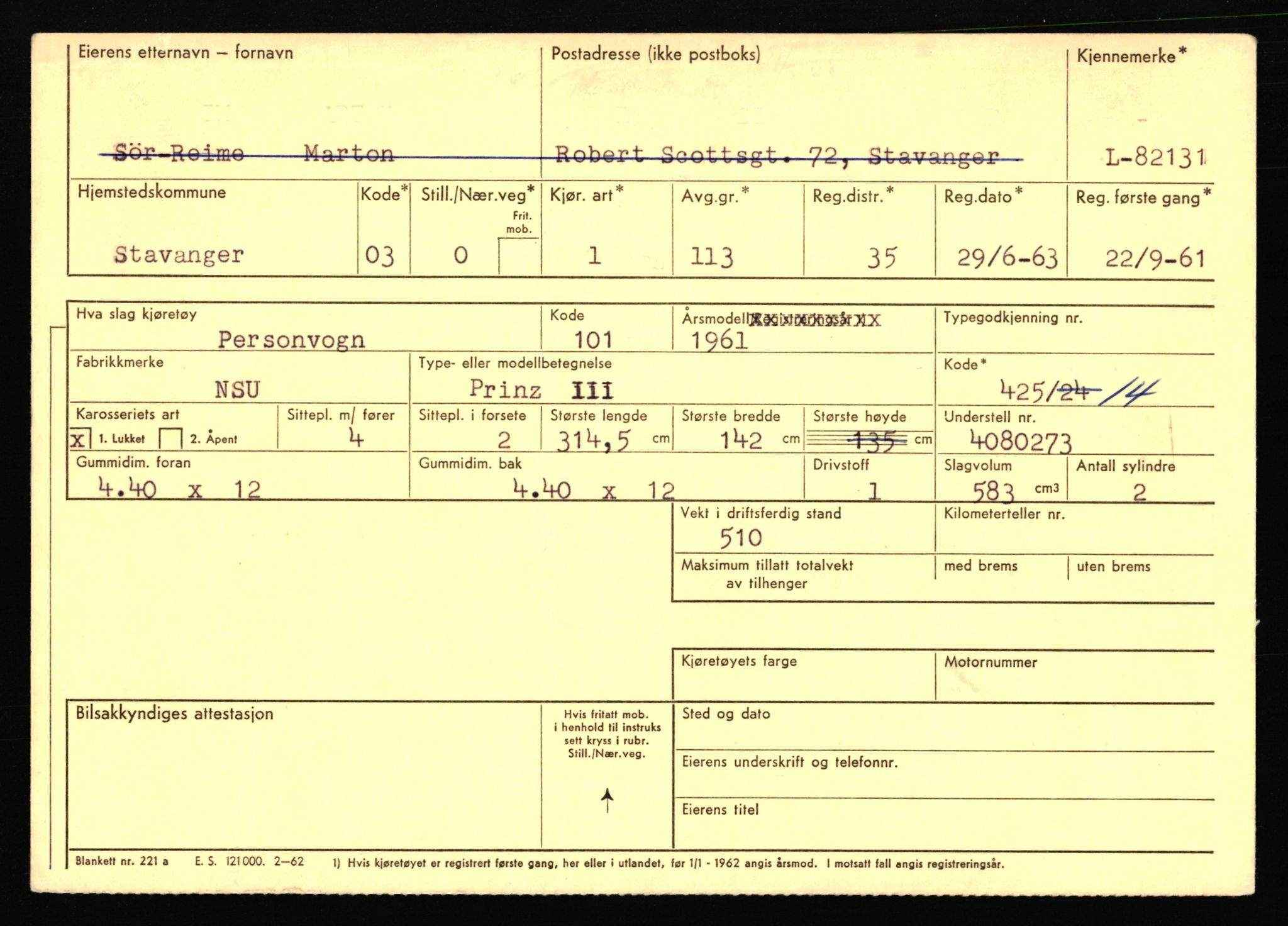 Stavanger trafikkstasjon, AV/SAST-A-101942/0/F/L0071: L-80500 - L-82199, 1930-1971, p. 2635