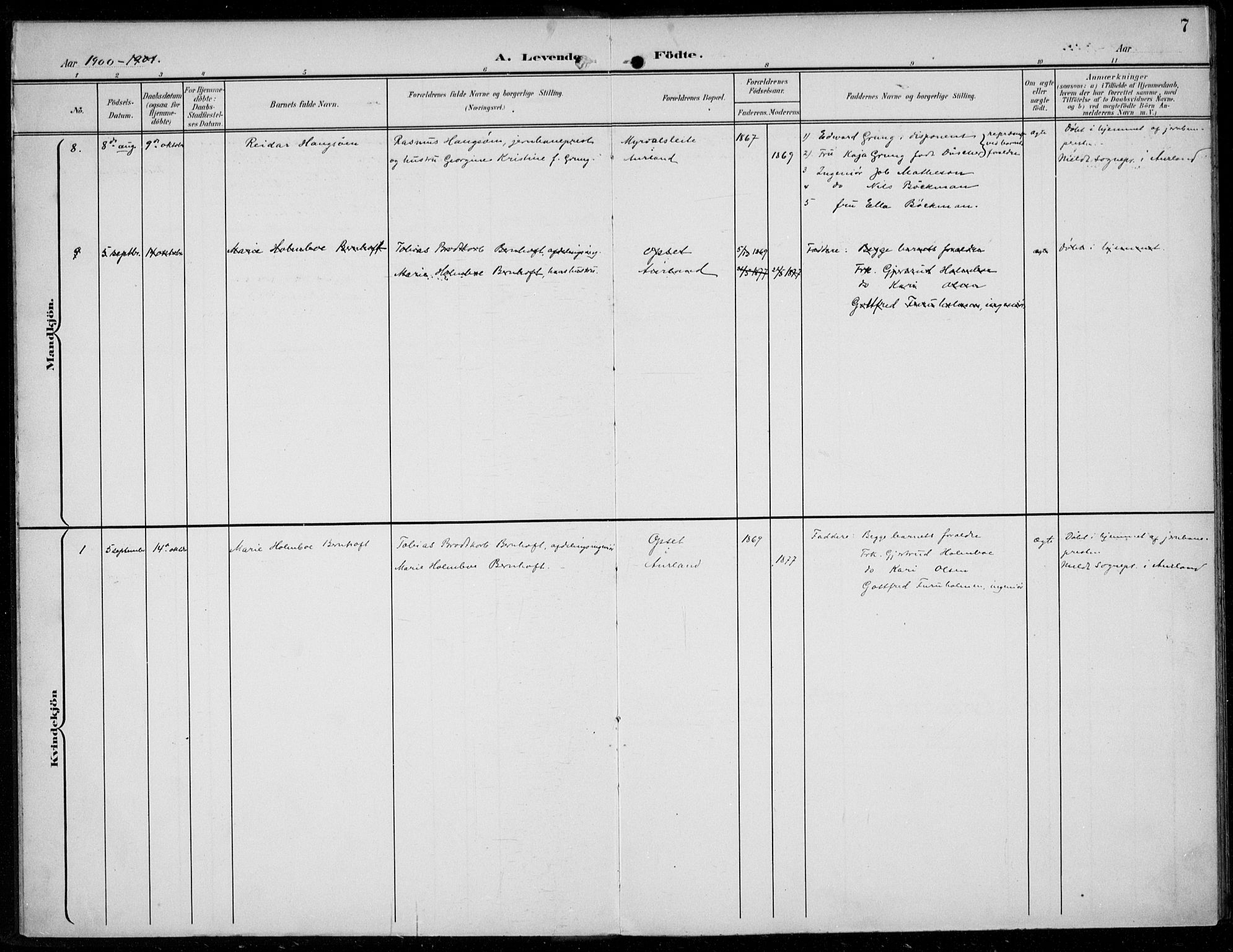 Parish register (official) no. A  1, 1900-1939, p. 7