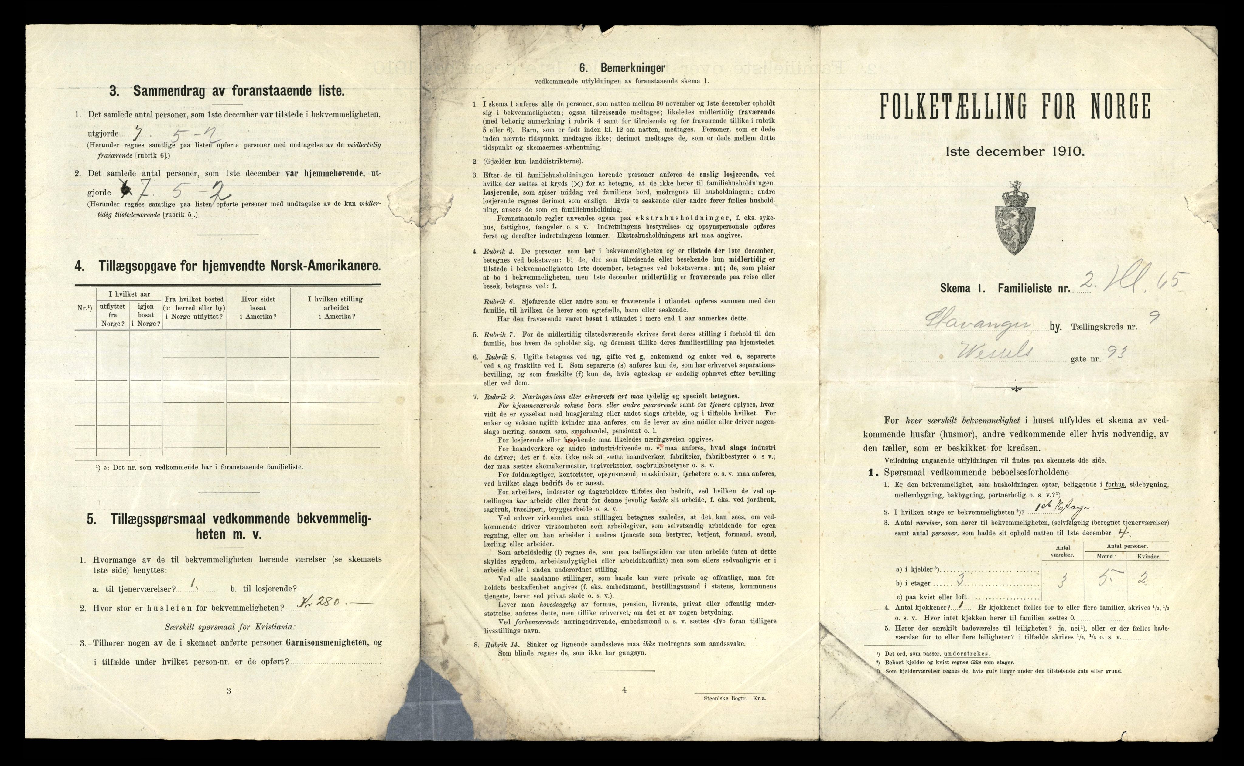 RA, 1910 census for Stavanger, 1910, p. 5168